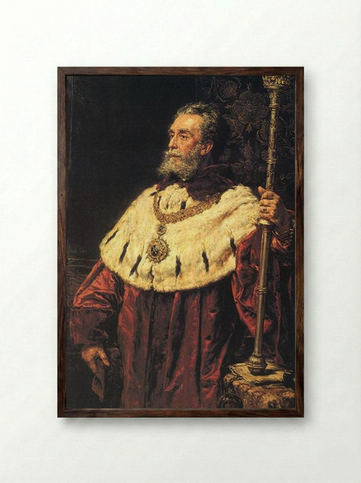 Portrait of Stanisław Tarnowski - Jan Matejko - Framed Print Dark Wood