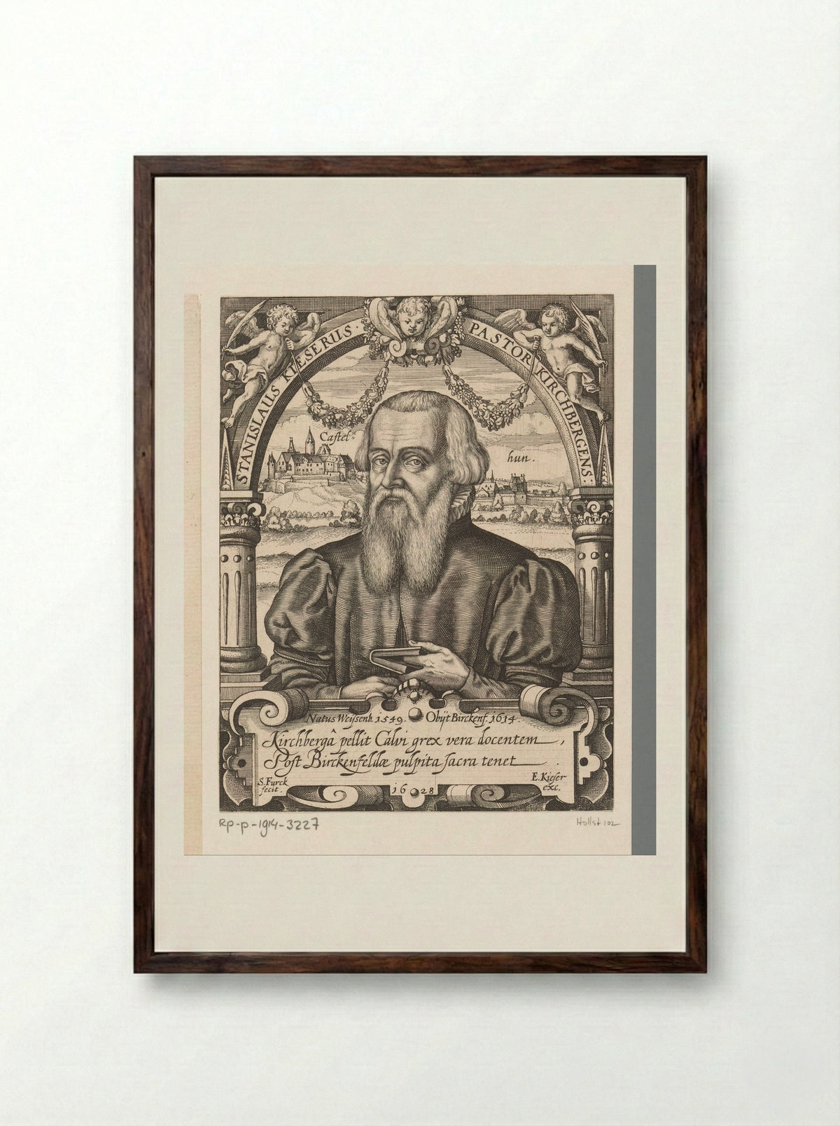 Portrait of Stanislaus Kieserus - Eberhard Kieser - Framed Print Dark Wood
