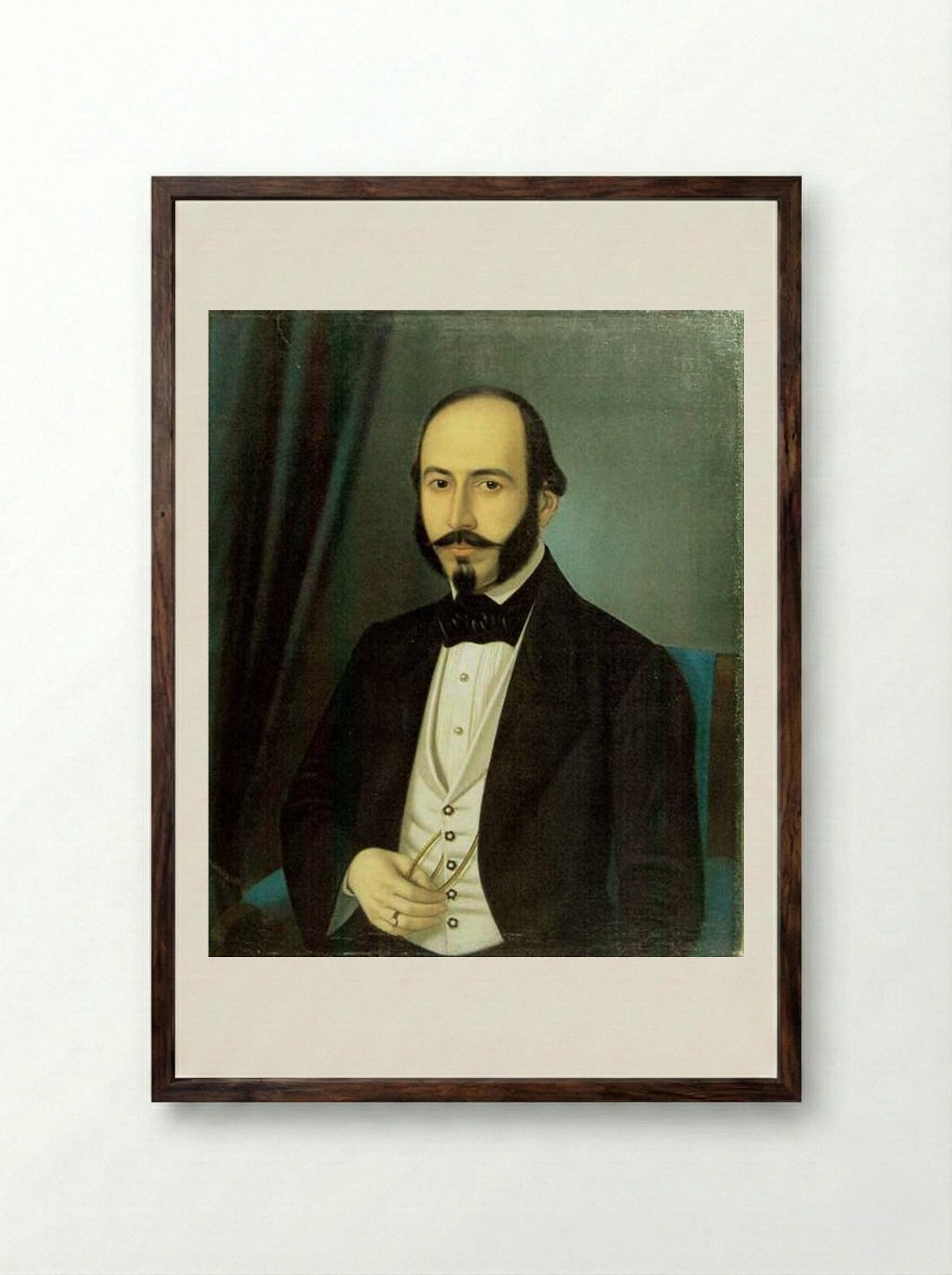 Portrait of Teodor Arion - Constantin Daniel Rosenthal - Framed Print Dark Wood