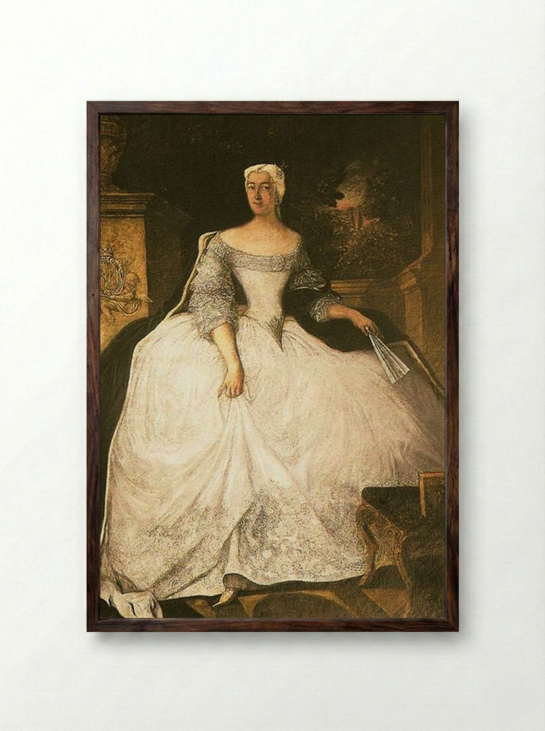 Portrait of Teofila Działyńska - Antoine Pesne - Framed Print Dark Wood