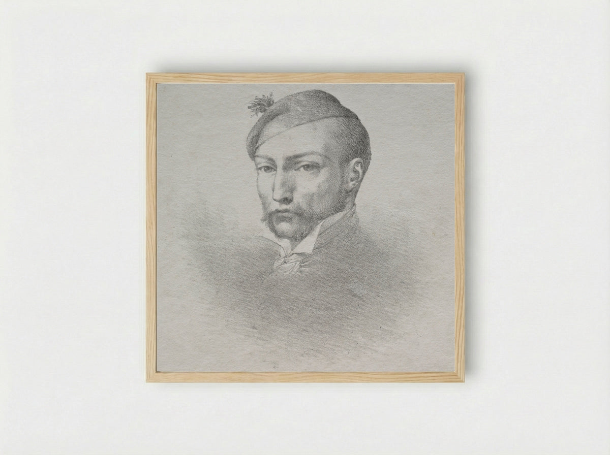 Portrait of Théodore Géricault - Léon Cogniet - Framed Print Wood