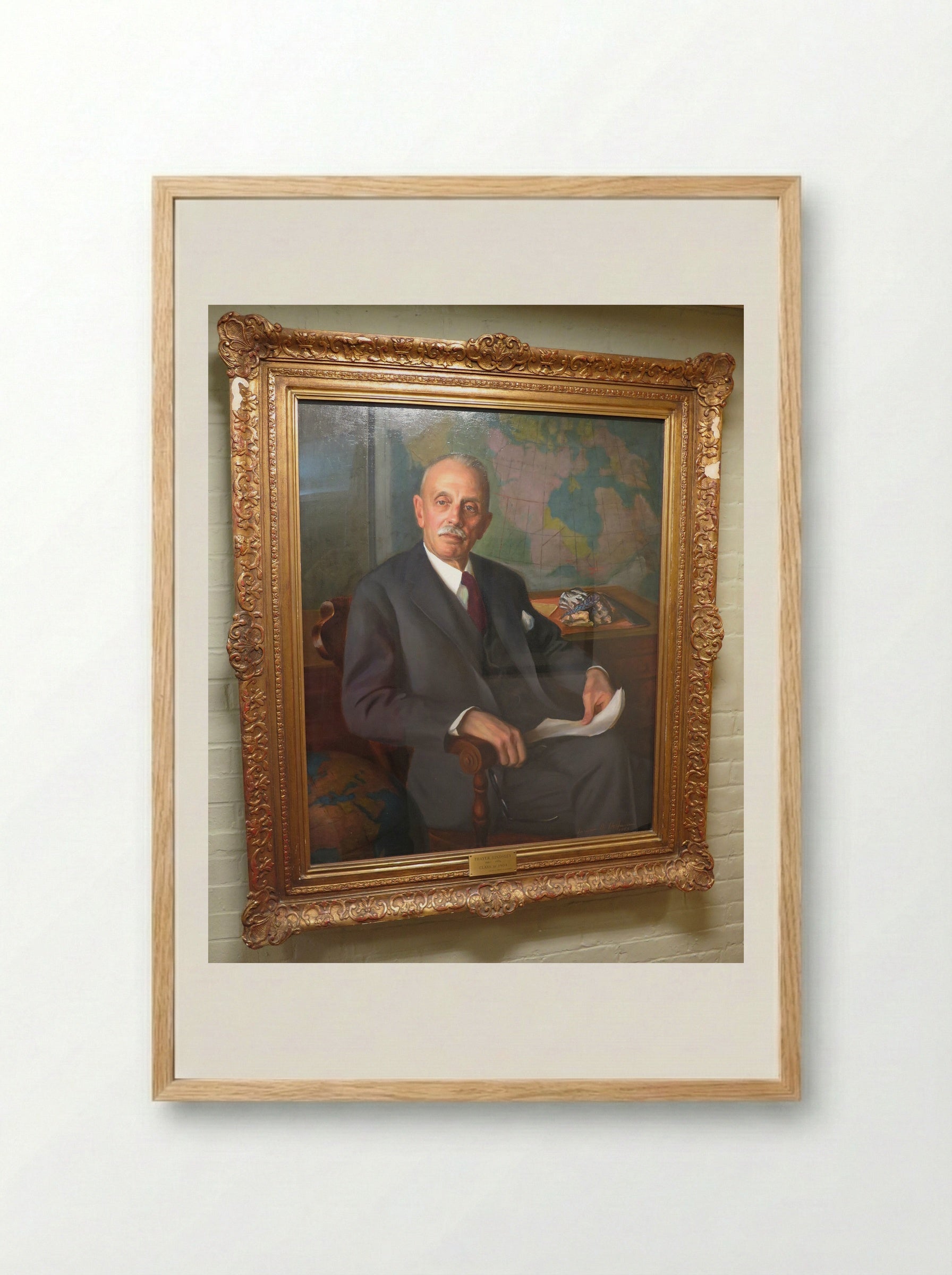 Portrait of Thayer Lindsley - Irwin D. Hoffman - Framed Print Wood