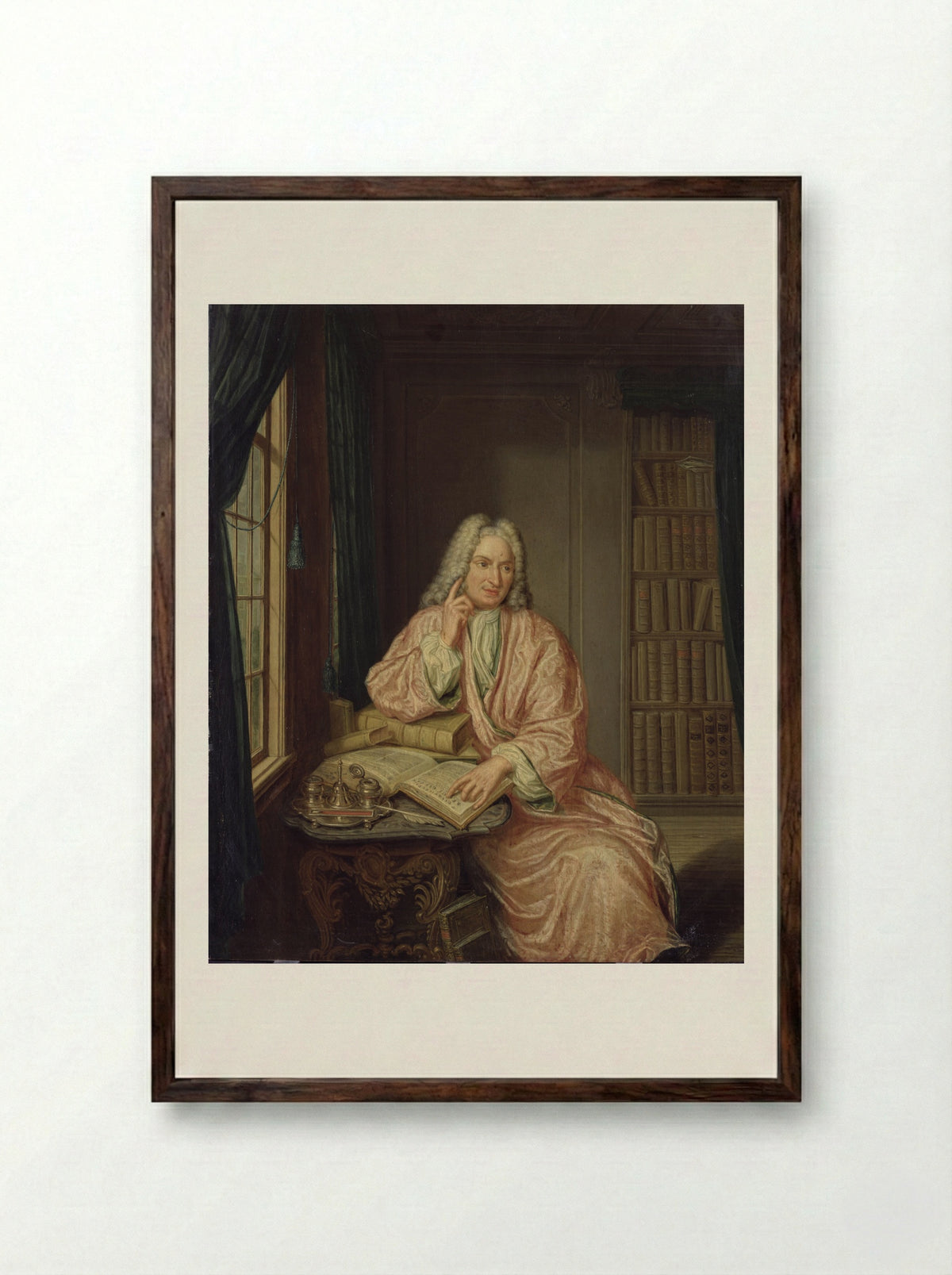 Portrait of Theodoor van Snakenburg - Hieronymus van der Mij - Framed Print Dark Wood