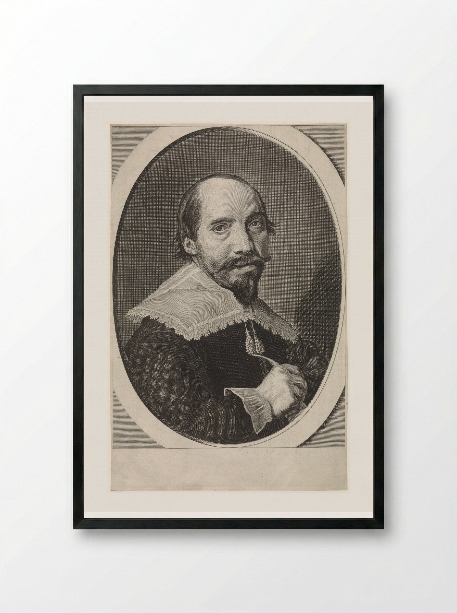 Portrait of Theodore Bleuet - Theodor Matham - Framed Print Black