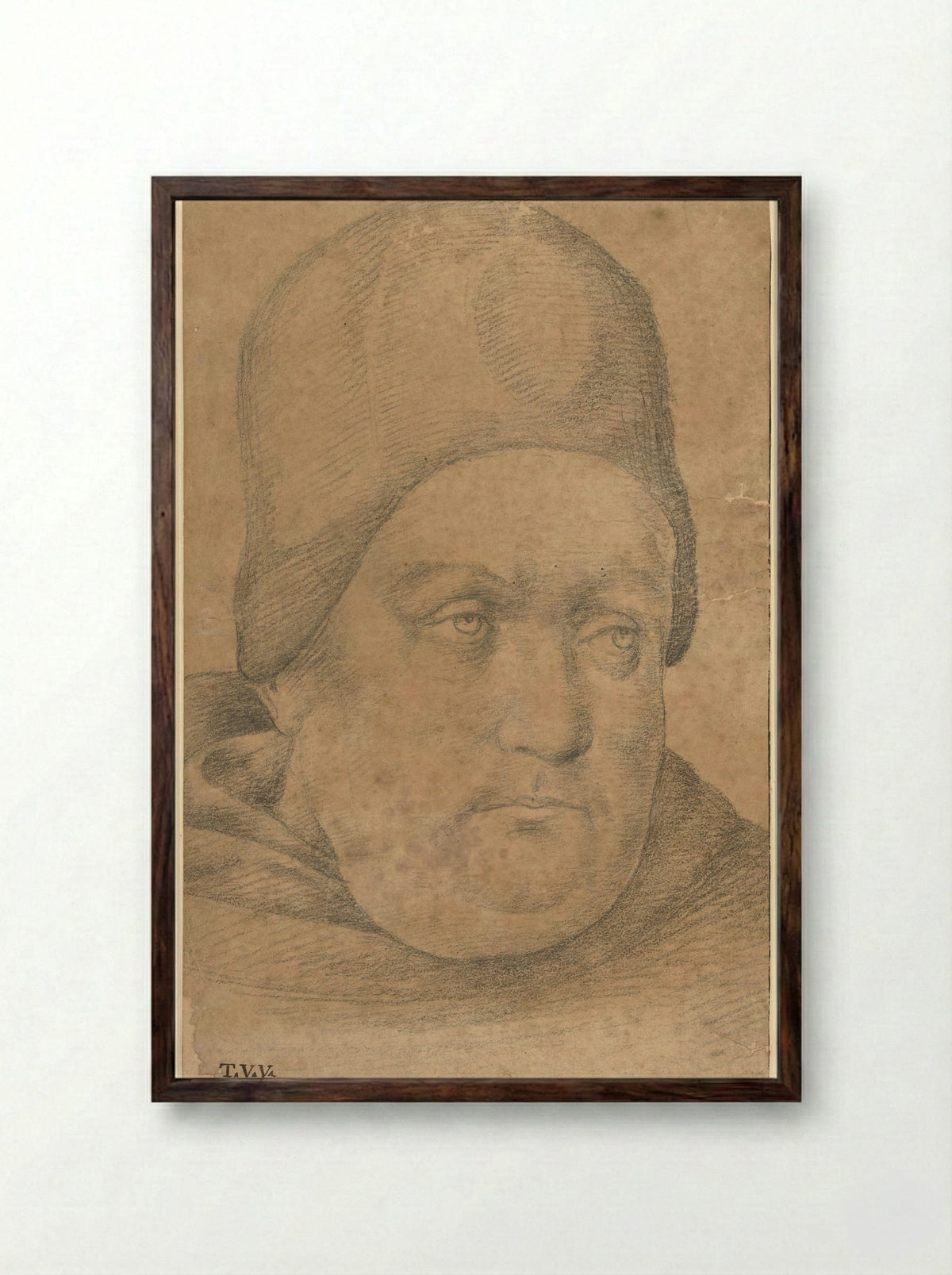Portrait of Thomas Aquinas - Timoteo Viti - Framed Print Dark Wood
