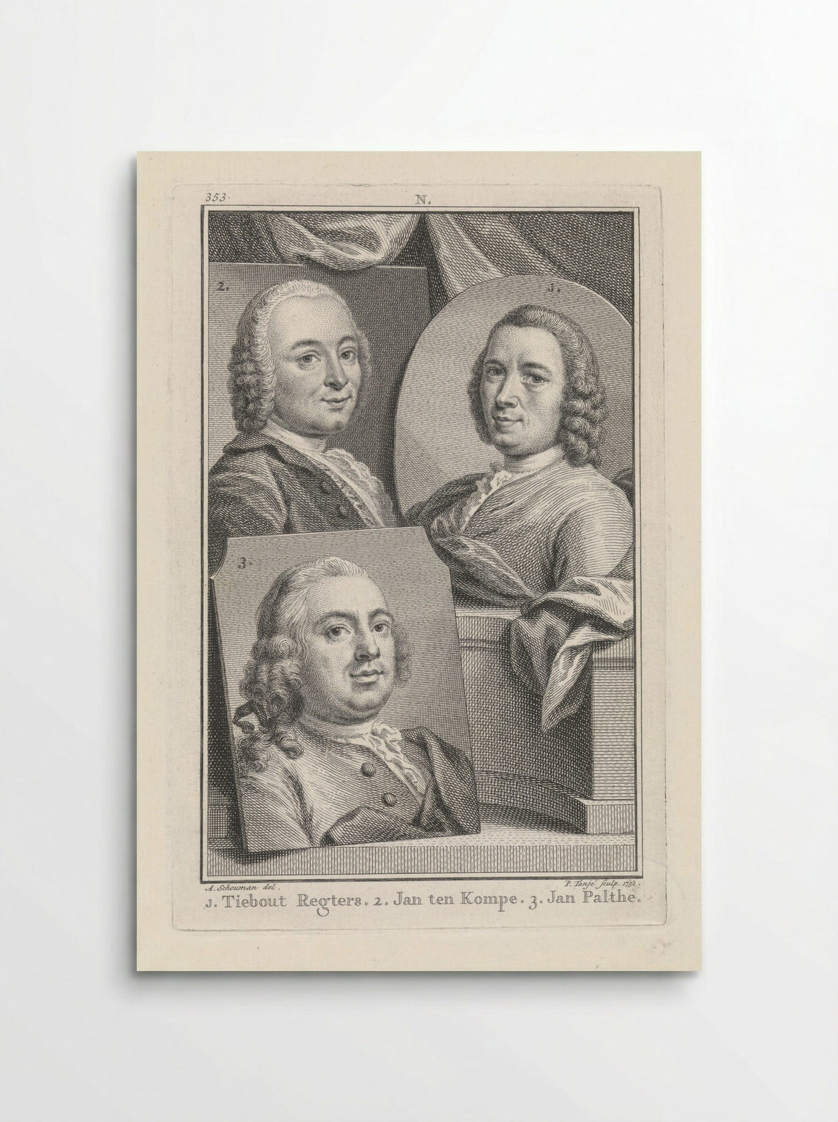 Portrait of Tibout Regters, Jan ten Compe, and Jan Palthe - Tibout Regters - Poster