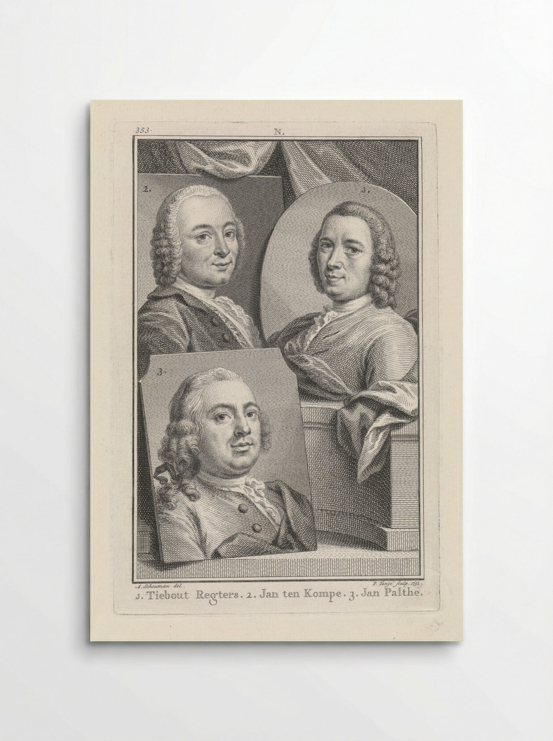 Portrait of Tibout Regters, Jan ten Compe, and Jan Palthe - Tibout Regters - Poster
