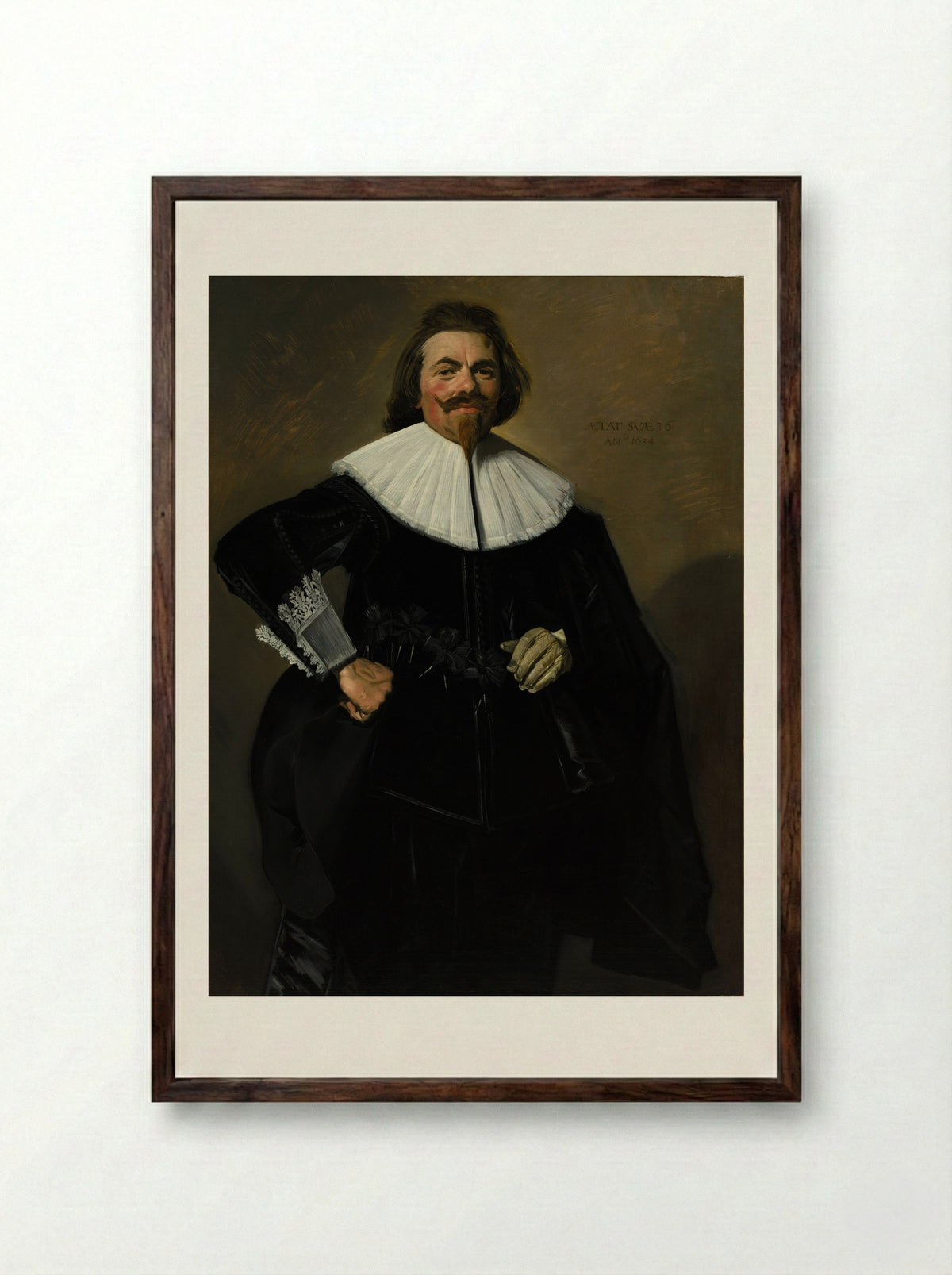 Portrait of Tieleman Roosterman - Frans Hals - Framed Print Dark Wood