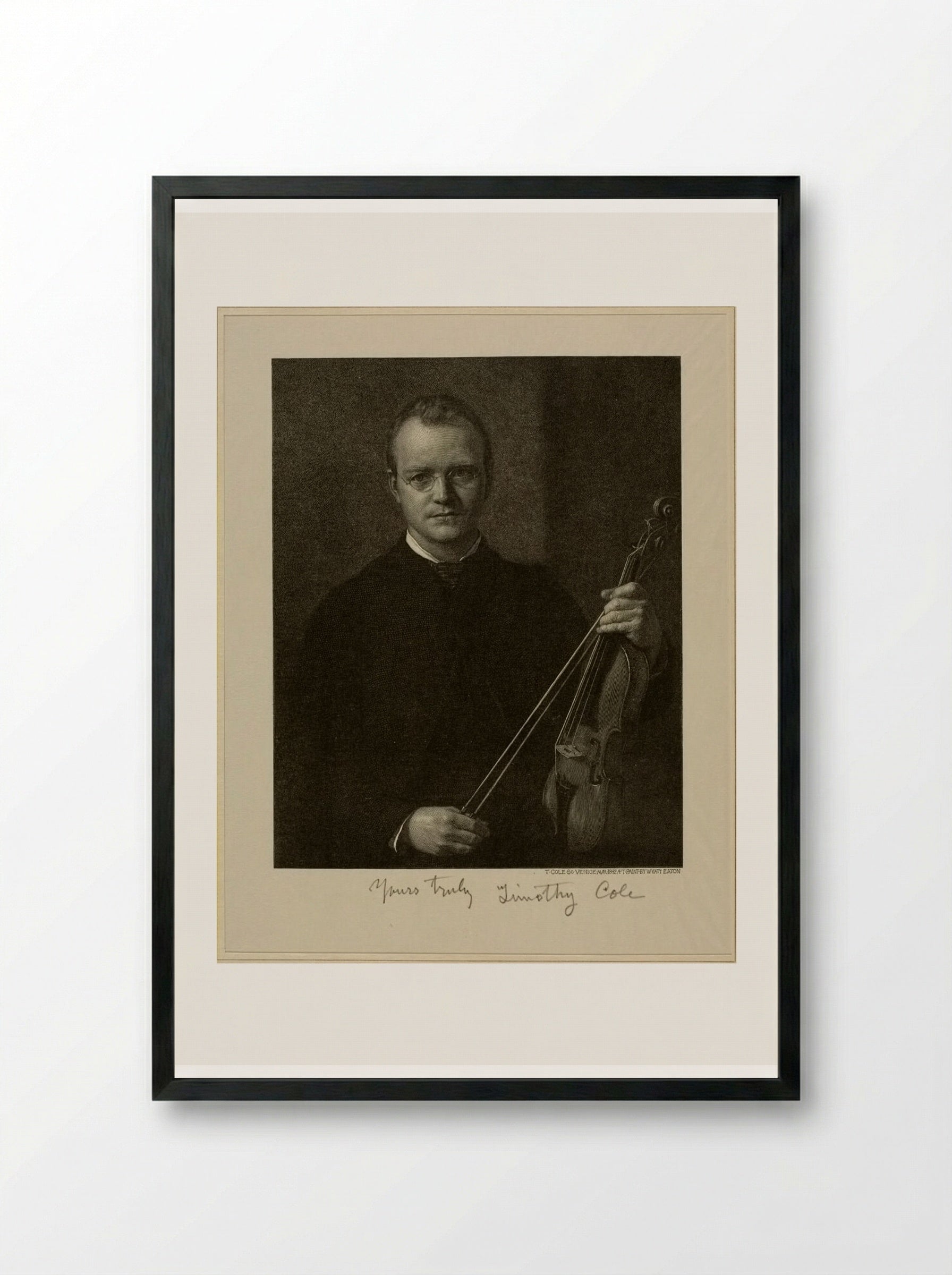Portrait of Timothy Cole - Timothy Cole - Framed Print Black