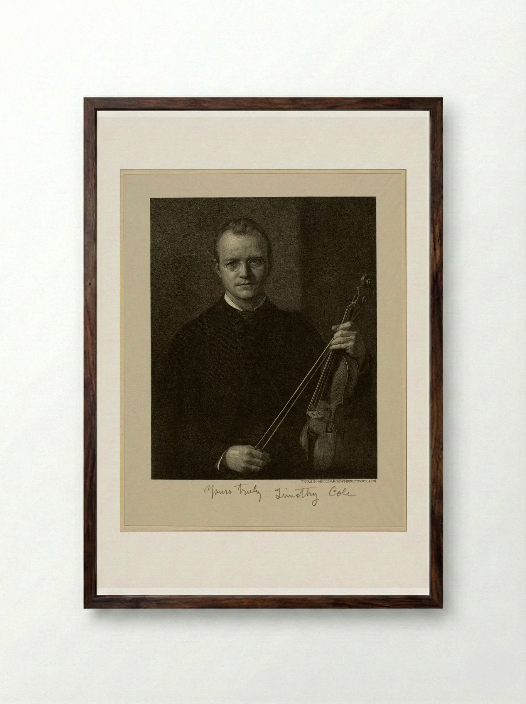 Portrait of Timothy Cole - Timothy Cole - Framed Print Dark Wood