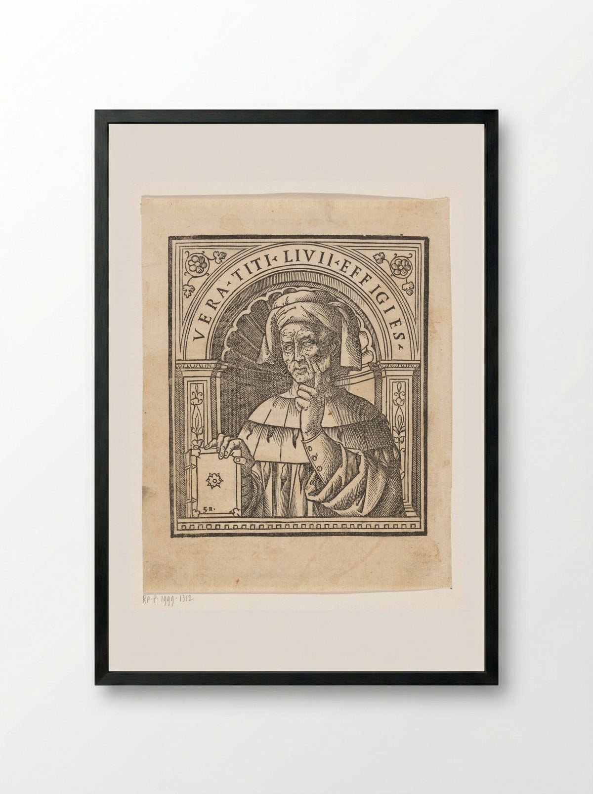 Portrait of Titus Livius - Giovanni Andrea Vavassore - Framed Print Black