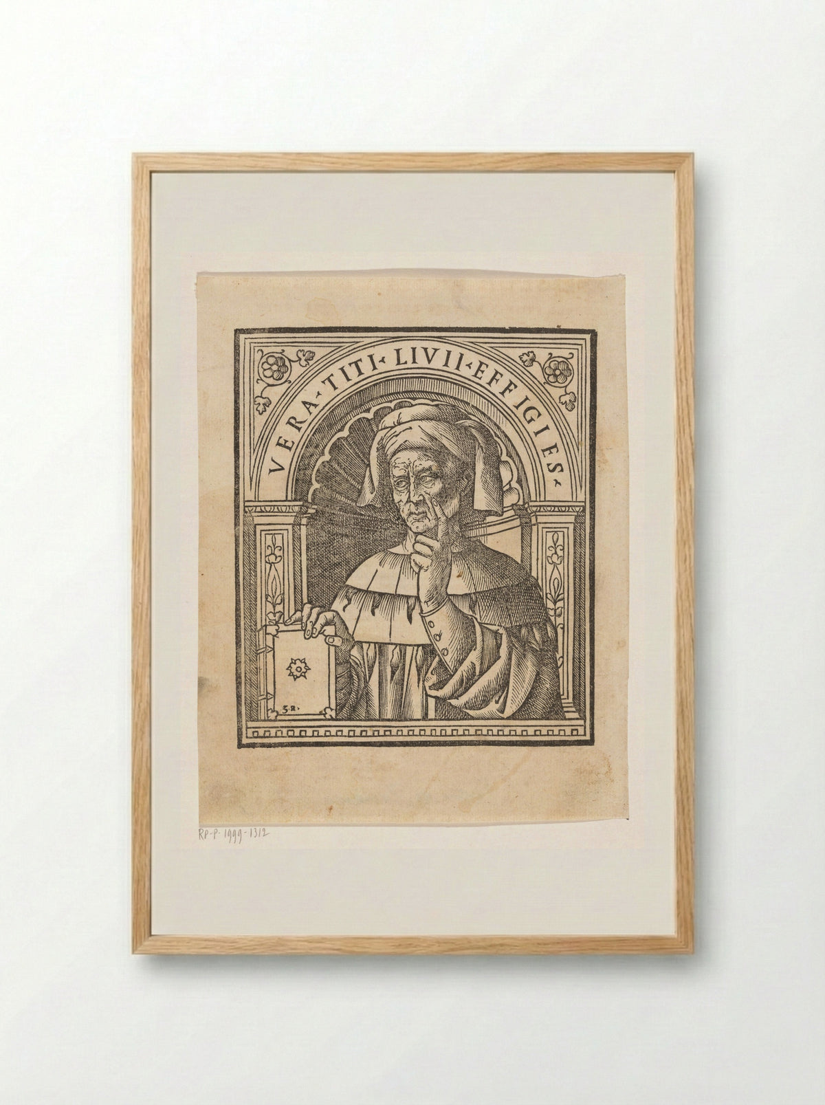 Portrait of Titus Livius - Giovanni Andrea Vavassore - Framed Print Wood