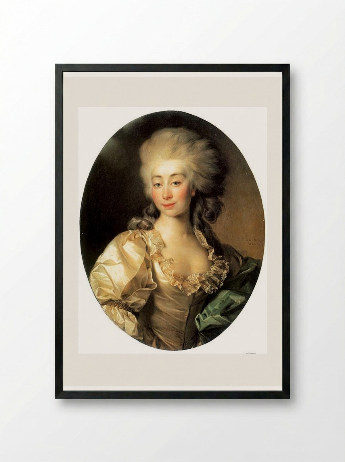 Portrait of Ursula Mniszech - Dmitry Levitzky - Framed Print Black