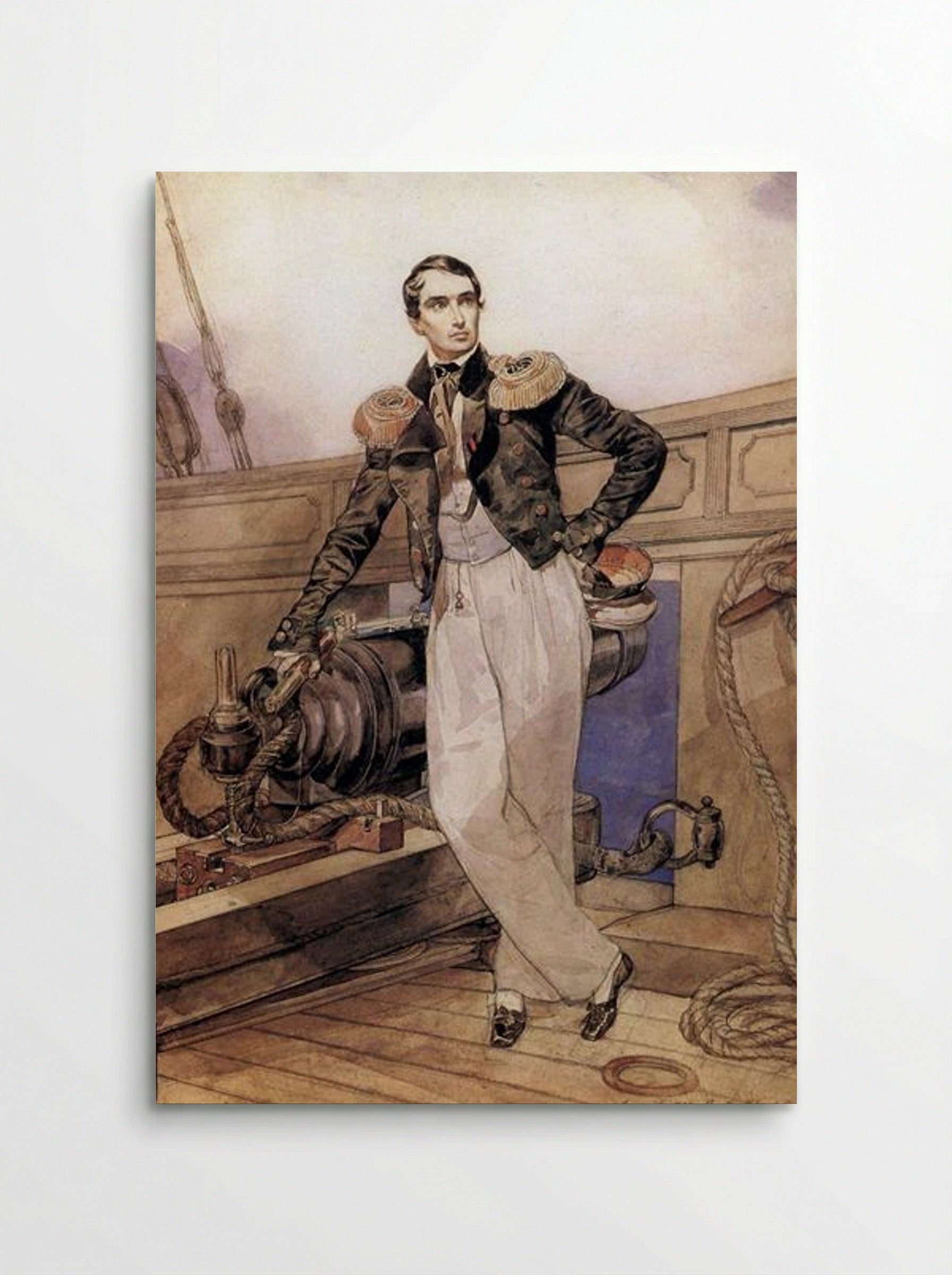Portrait of V. A. Kornilov on Board the Brig Themistocles - Karl Bryullov - Poster