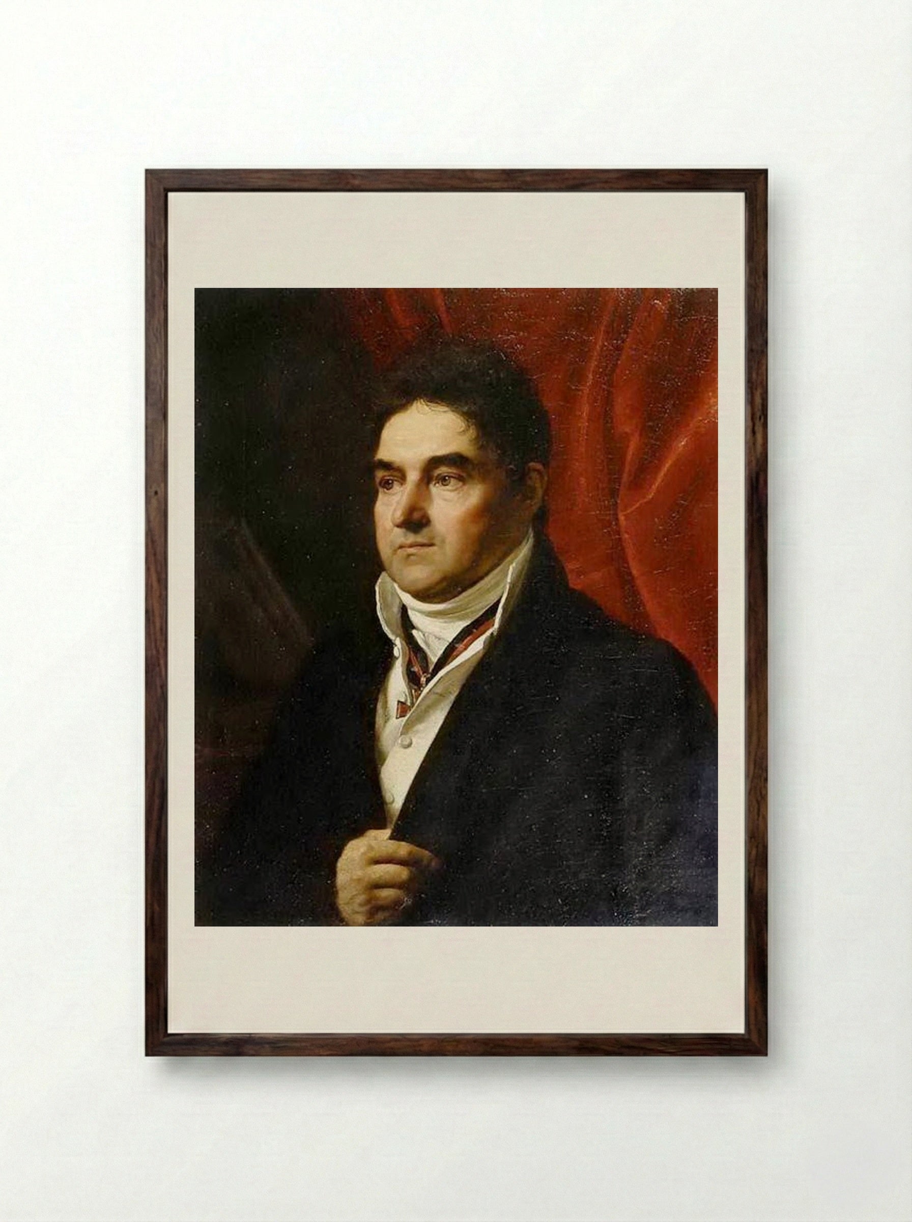 Portrait of V. S. Khvostov - Orest Kiprensky - Framed Print Dark Wood