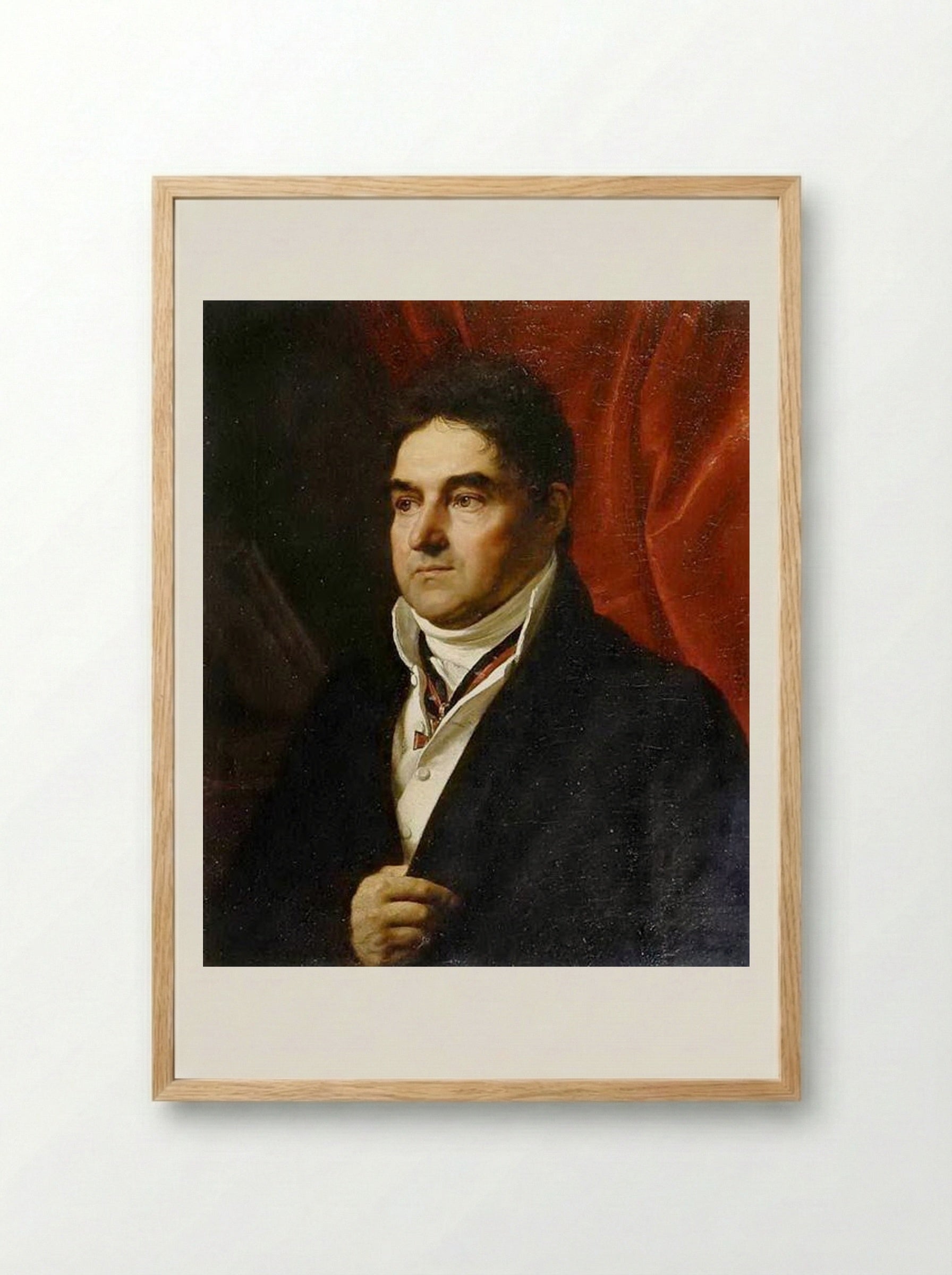 Portrait of V. S. Khvostov - Orest Kiprensky - Framed Print Wood