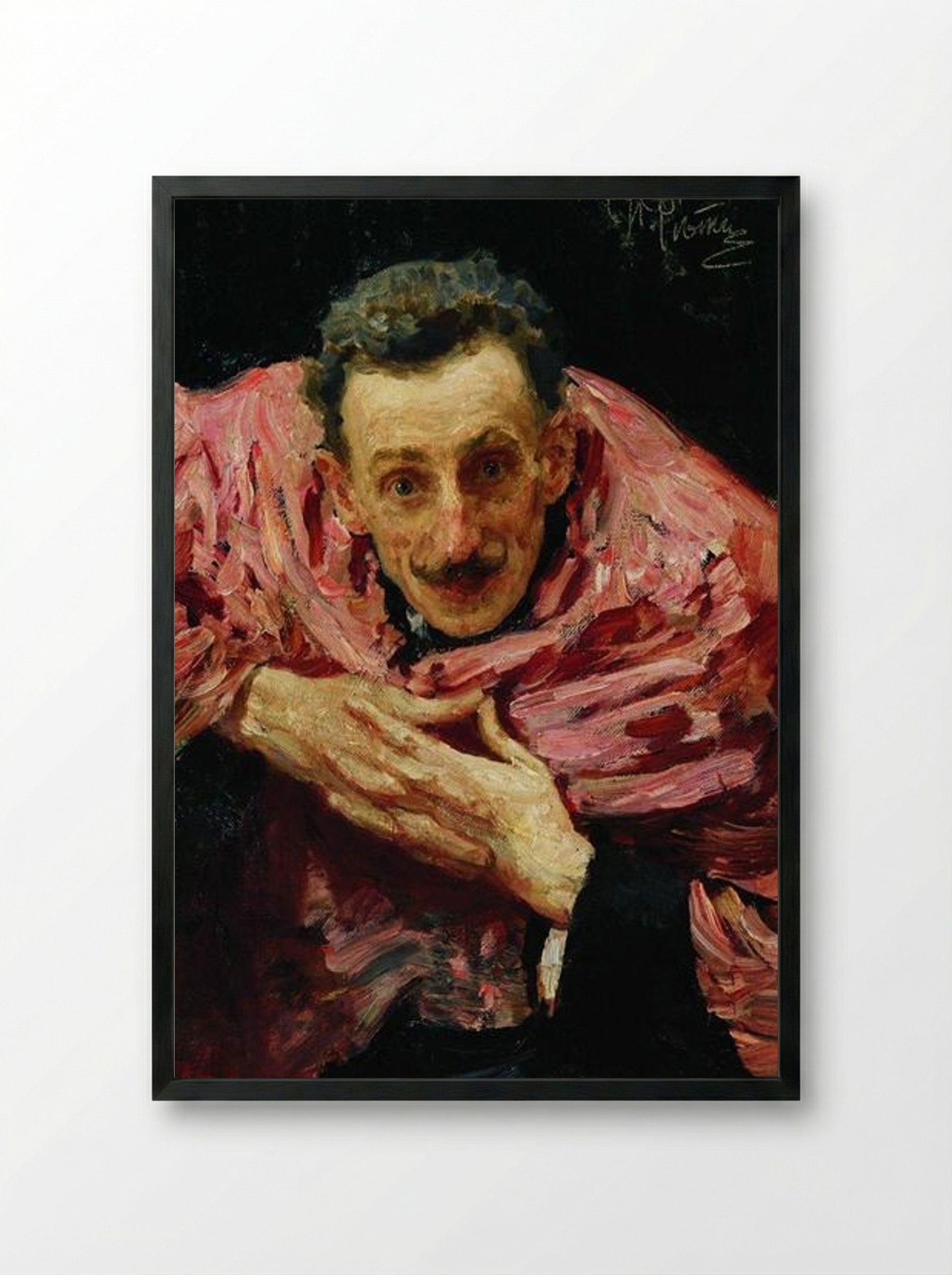 Portrait of V.D. Ratov - Ilya Repin - Framed Print Black