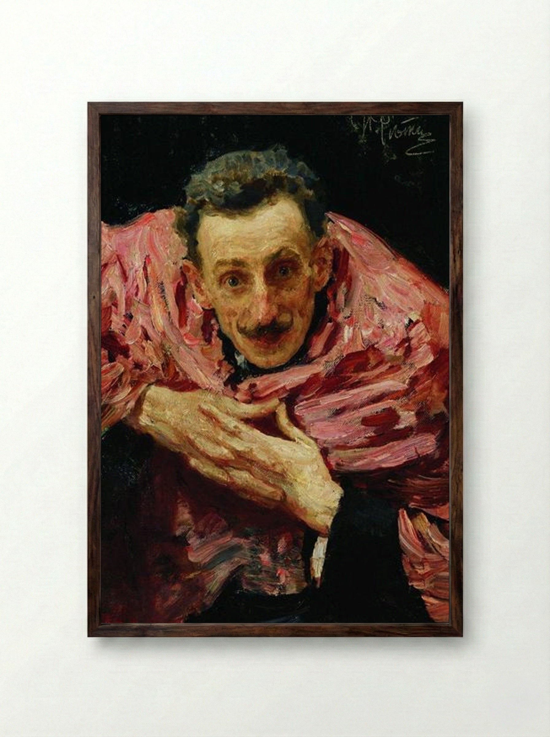 Portrait of V.D. Ratov - Ilya Repin - Framed Print Dark Wood