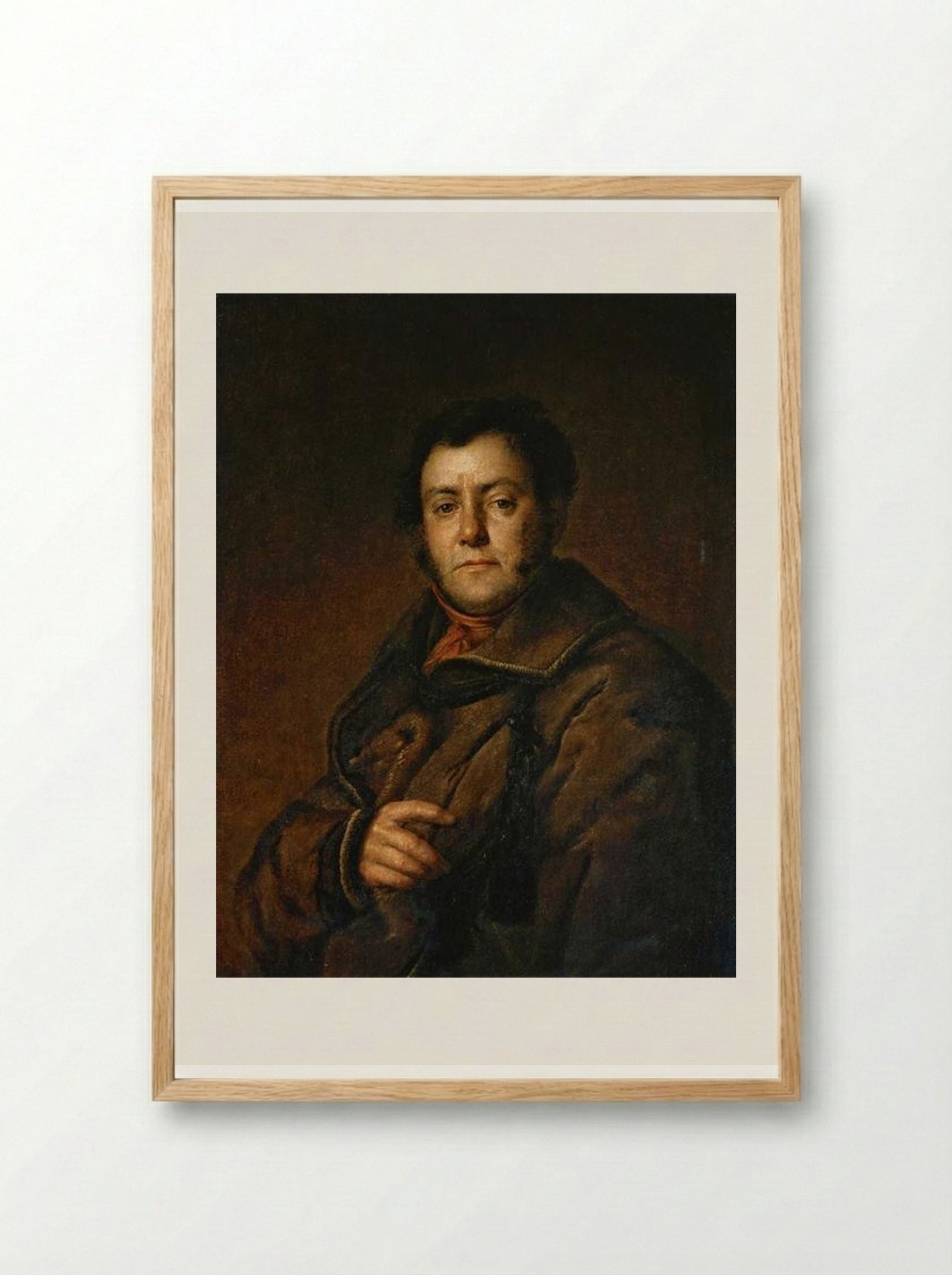 Portrait of V.M. Yakovlev - Vasily Tropinin - Framed Print Wood