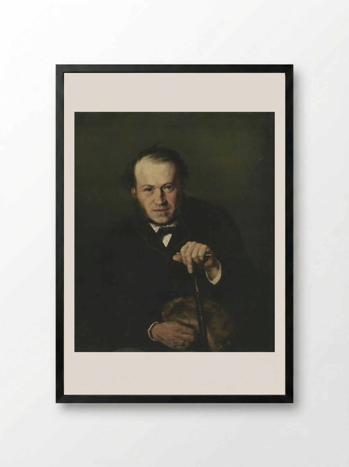 Portrait of Vasily Bezsonov - Vasily Perov - Framed Print Black