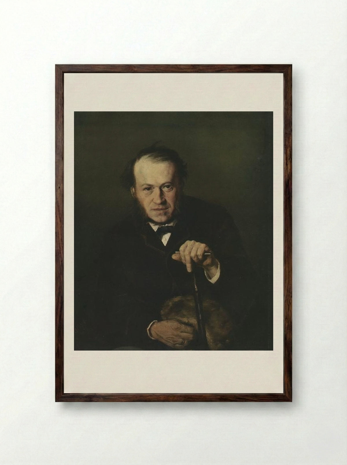 Portrait of Vasily Bezsonov - Vasily Perov - Framed Print Dark Wood