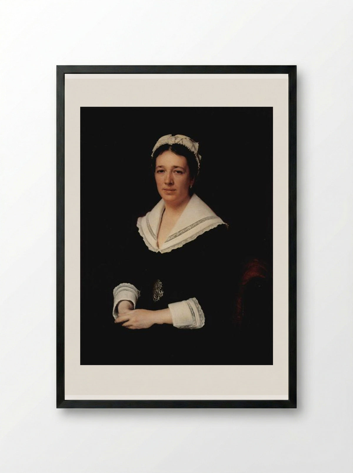 Portrait of Vera Nikolaevna Tretjakowa - Ivan Kramskoy - Framed Print Black