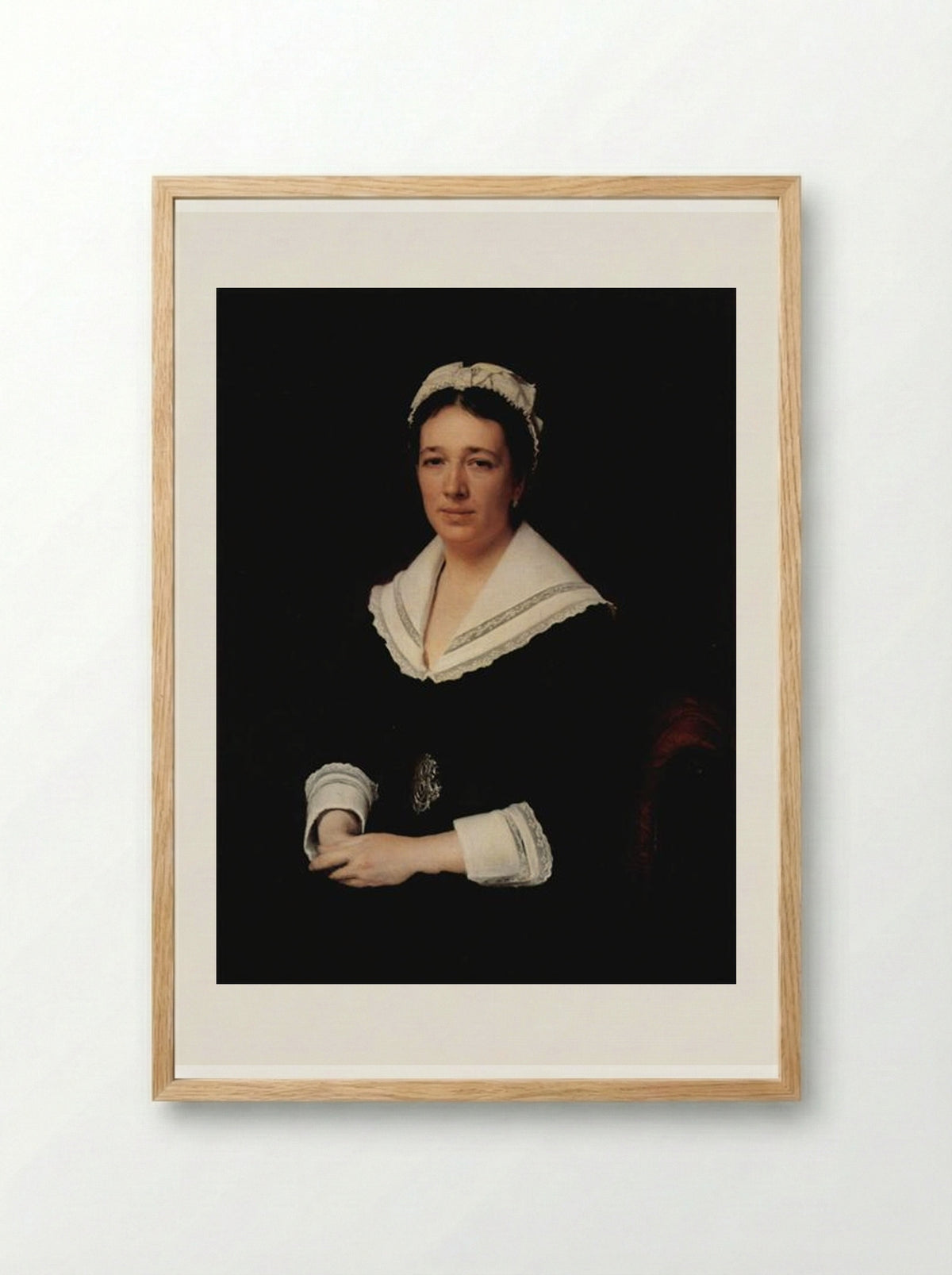 Portrait of Vera Nikolaevna Tretjakowa - Ivan Kramskoy - Framed Print Wood