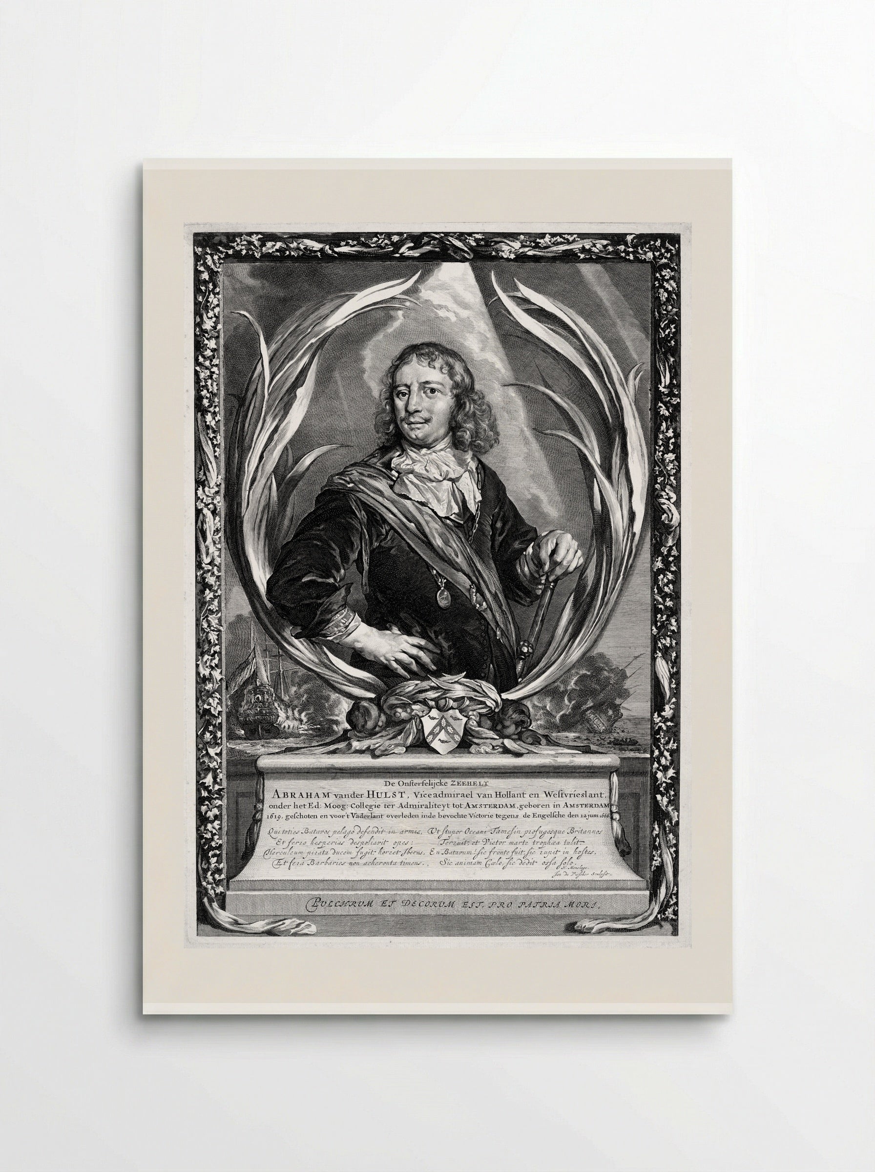 Portrait of Vice-Admiral Abraham van der Hulst - Johannes Visscher - Poster