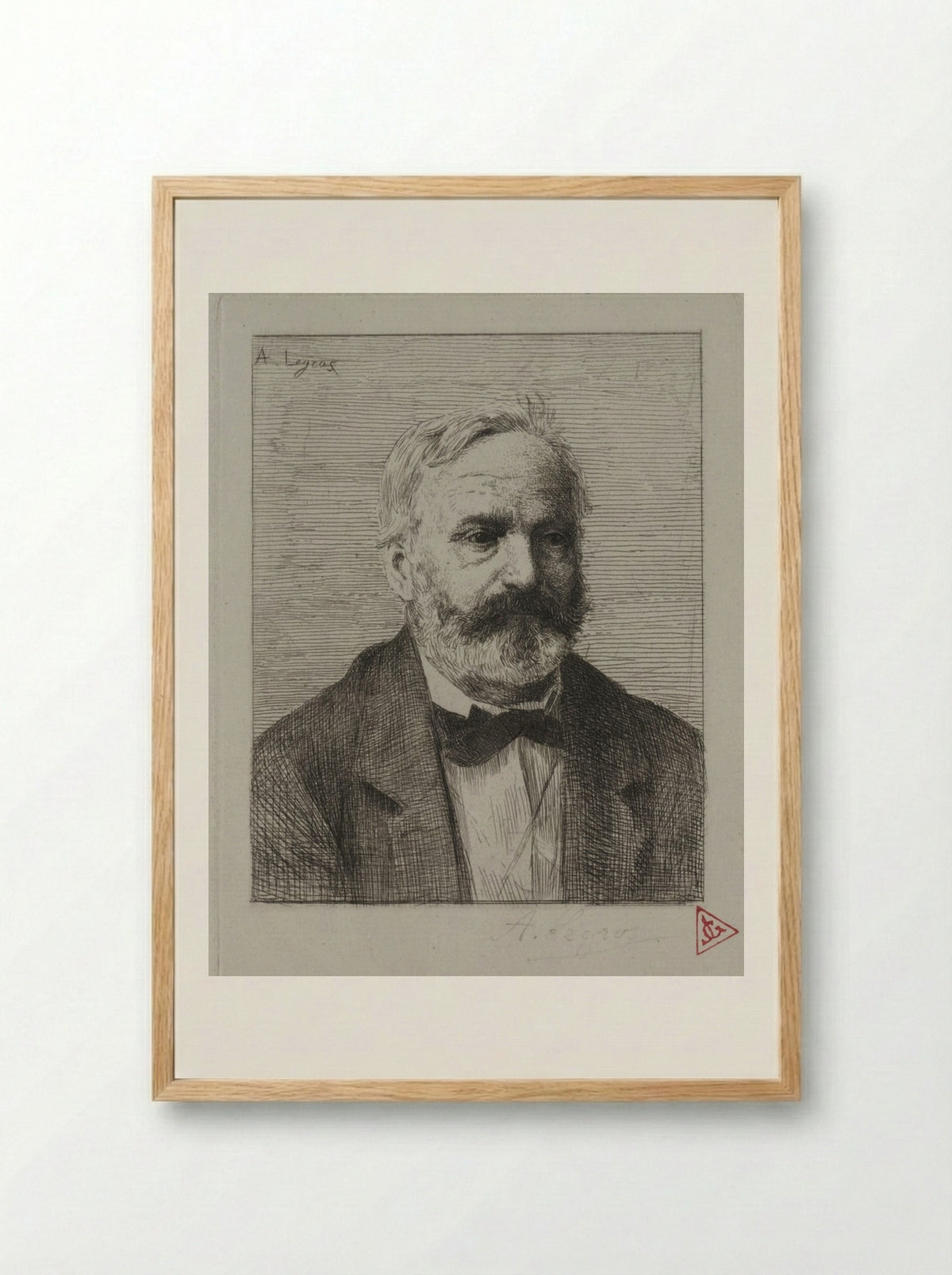 Portrait of Victor Hugo - Alphonse Legros - Framed Print Wood