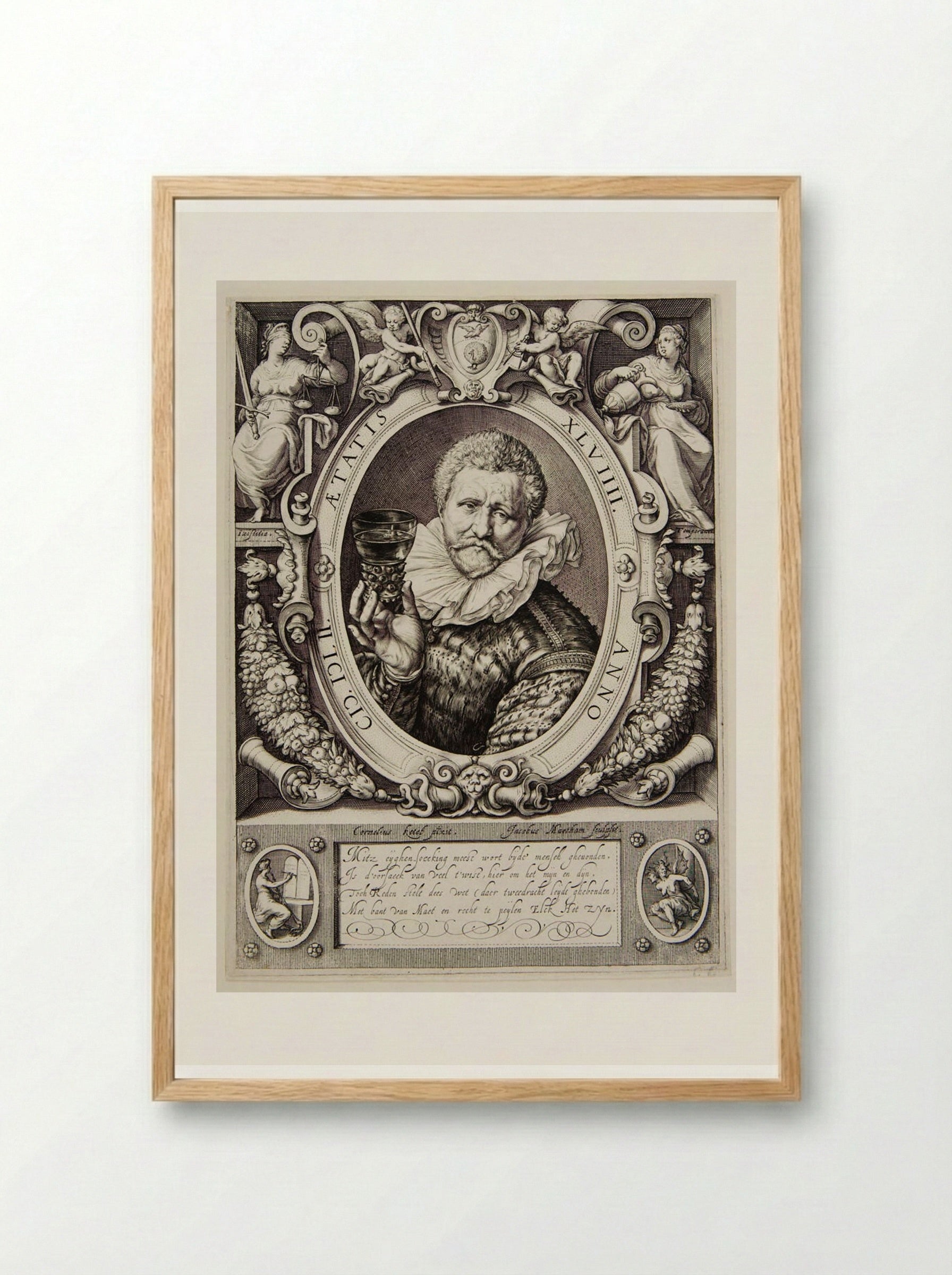 Portrait of Vincent Jacobsen - Jacob Matham - Framed Print Wood