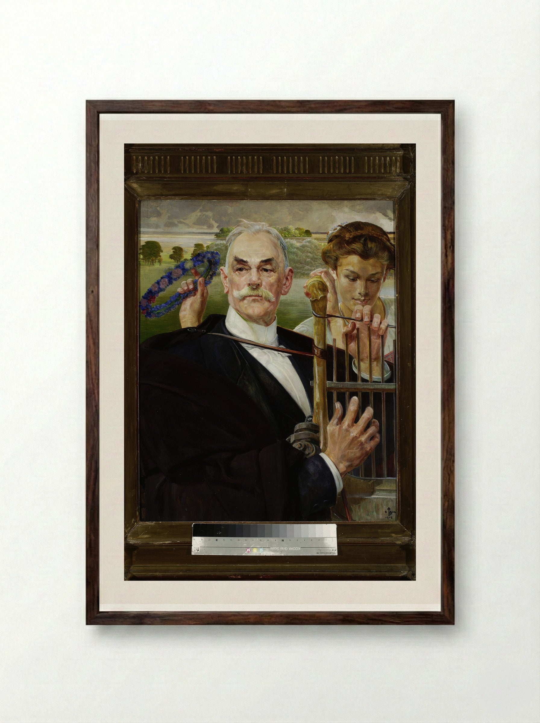 Portrait of Władysław Żeleński - Jacek Malczewski - Framed Print Dark Wood