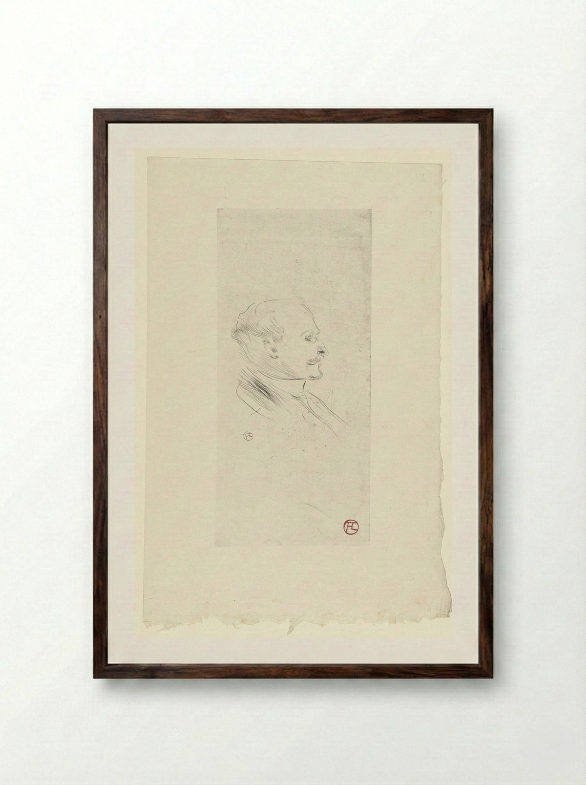 Portrait of W.H.B. Sands - Henri de Toulouse-Lautrec - Framed Print Dark Wood
