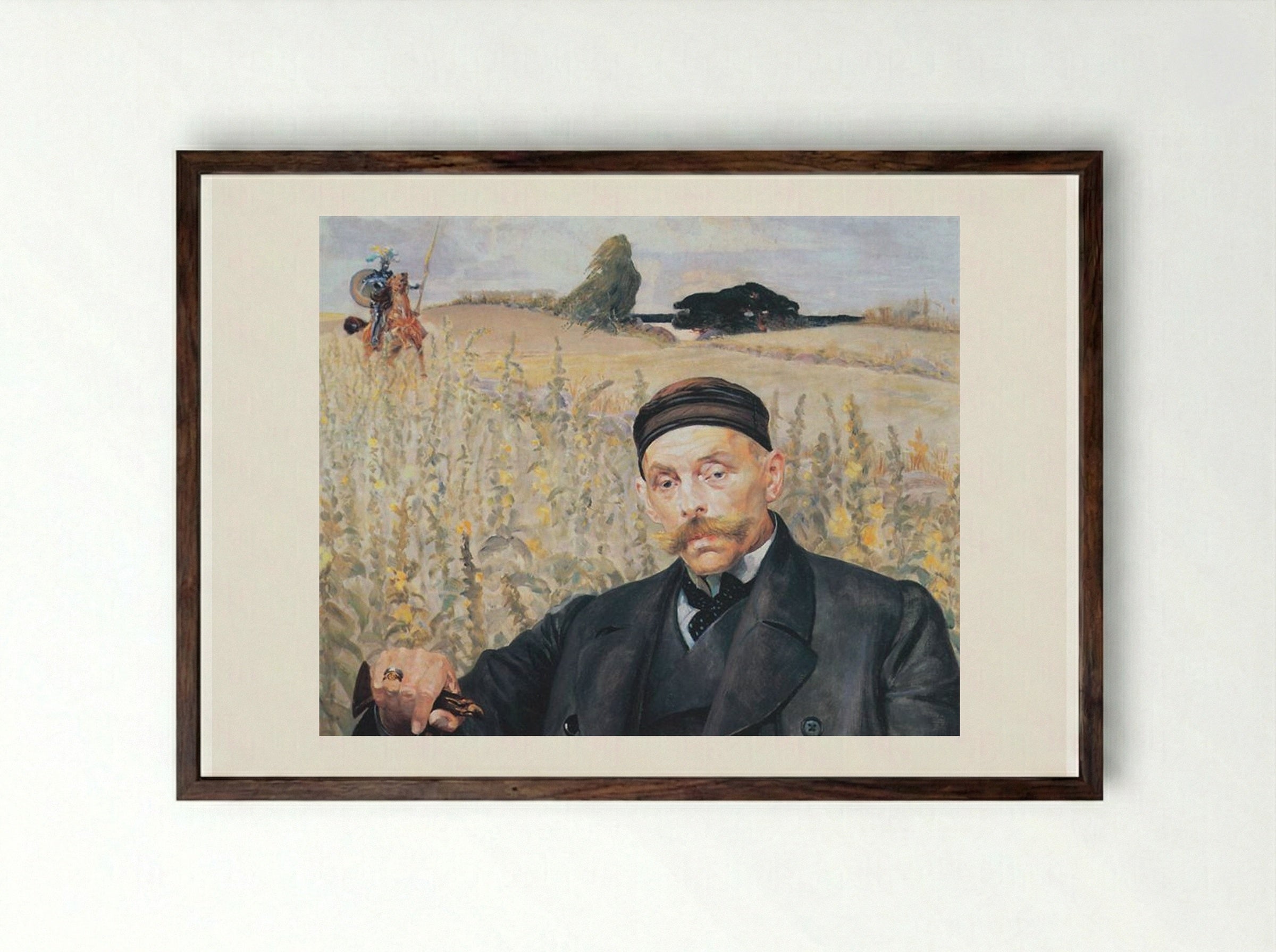 Portrait of Waclaw Karczewski - Jacek Malczewski - Framed Print Dark Wood