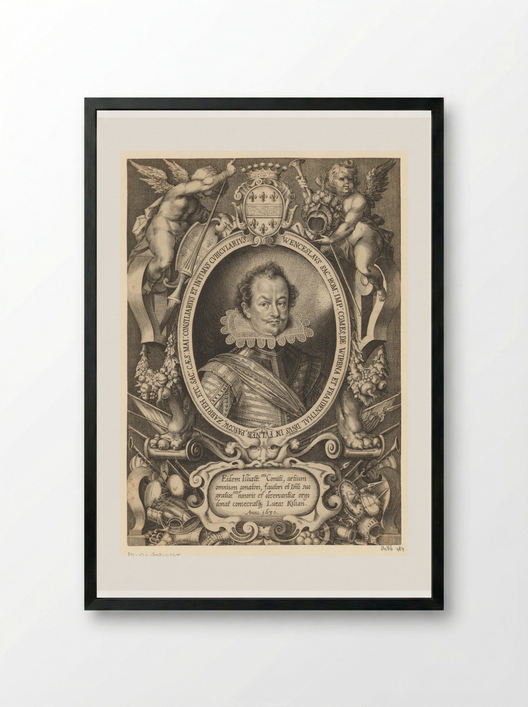 Portrait of Wenzel von Wrbna und Freudenthal - Lucas Kilian - Framed Print Black