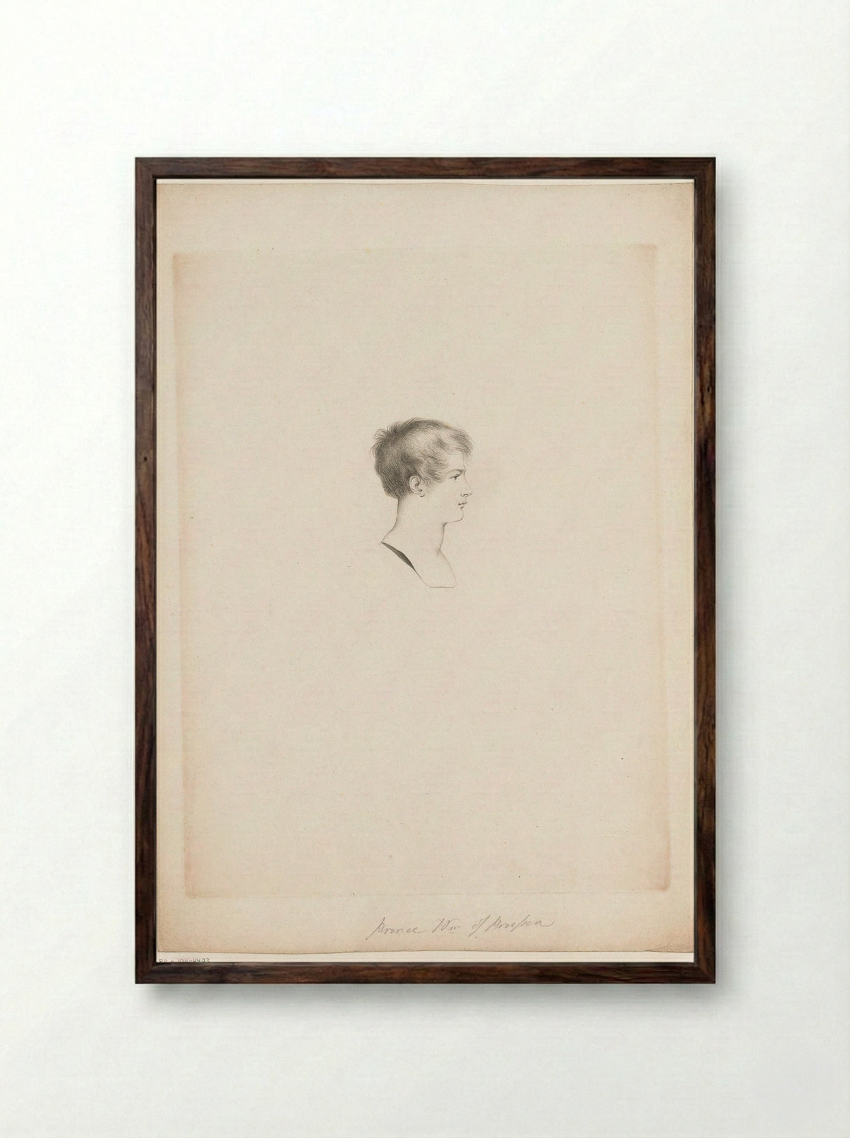 Portrait of Wilhelm I - Giovanni Vendramini - Framed Print Dark Wood
