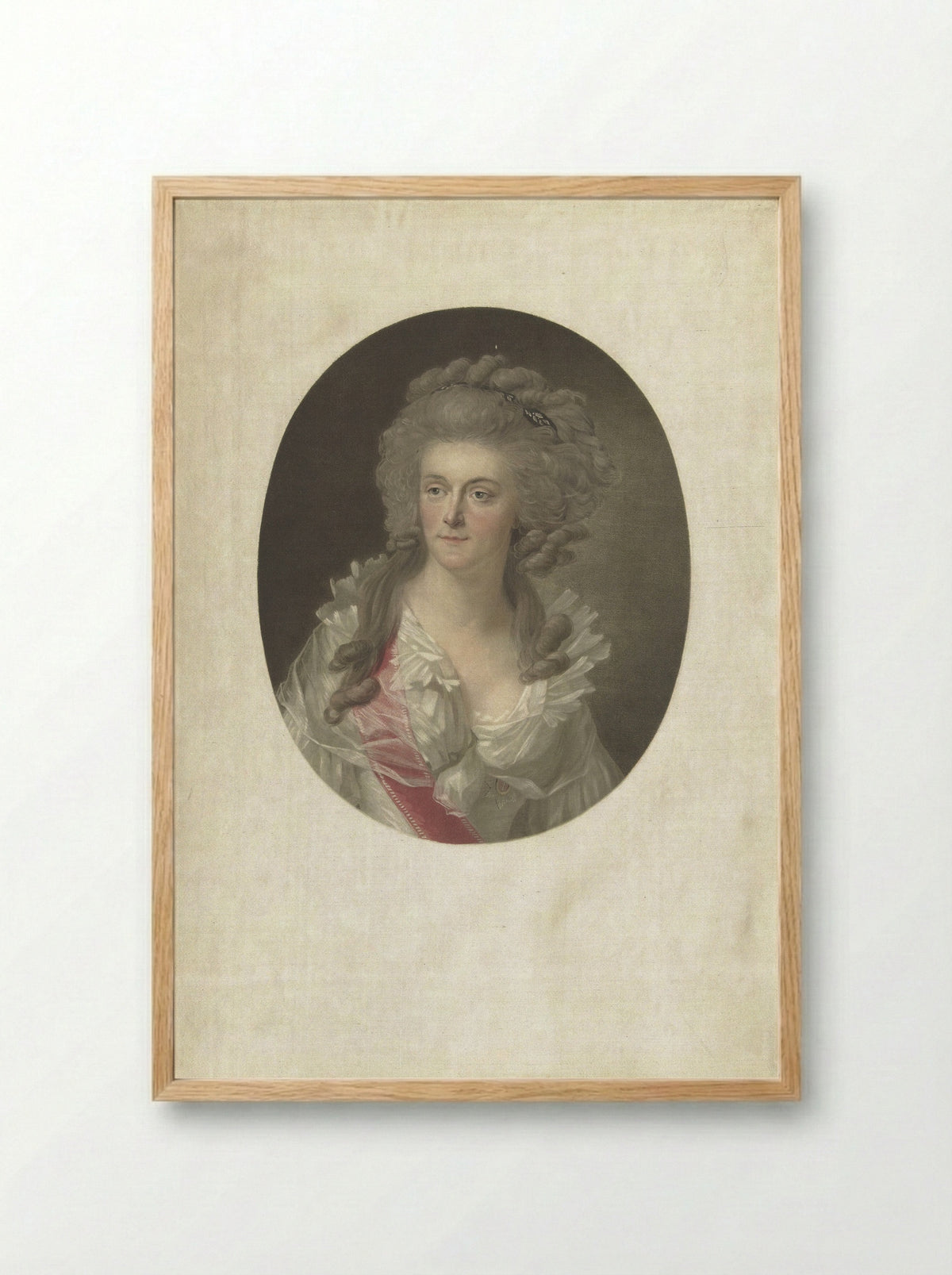 Portrait of Wilhelmina of Prussia - Charles Melchior Descourtis - Framed Print Wood