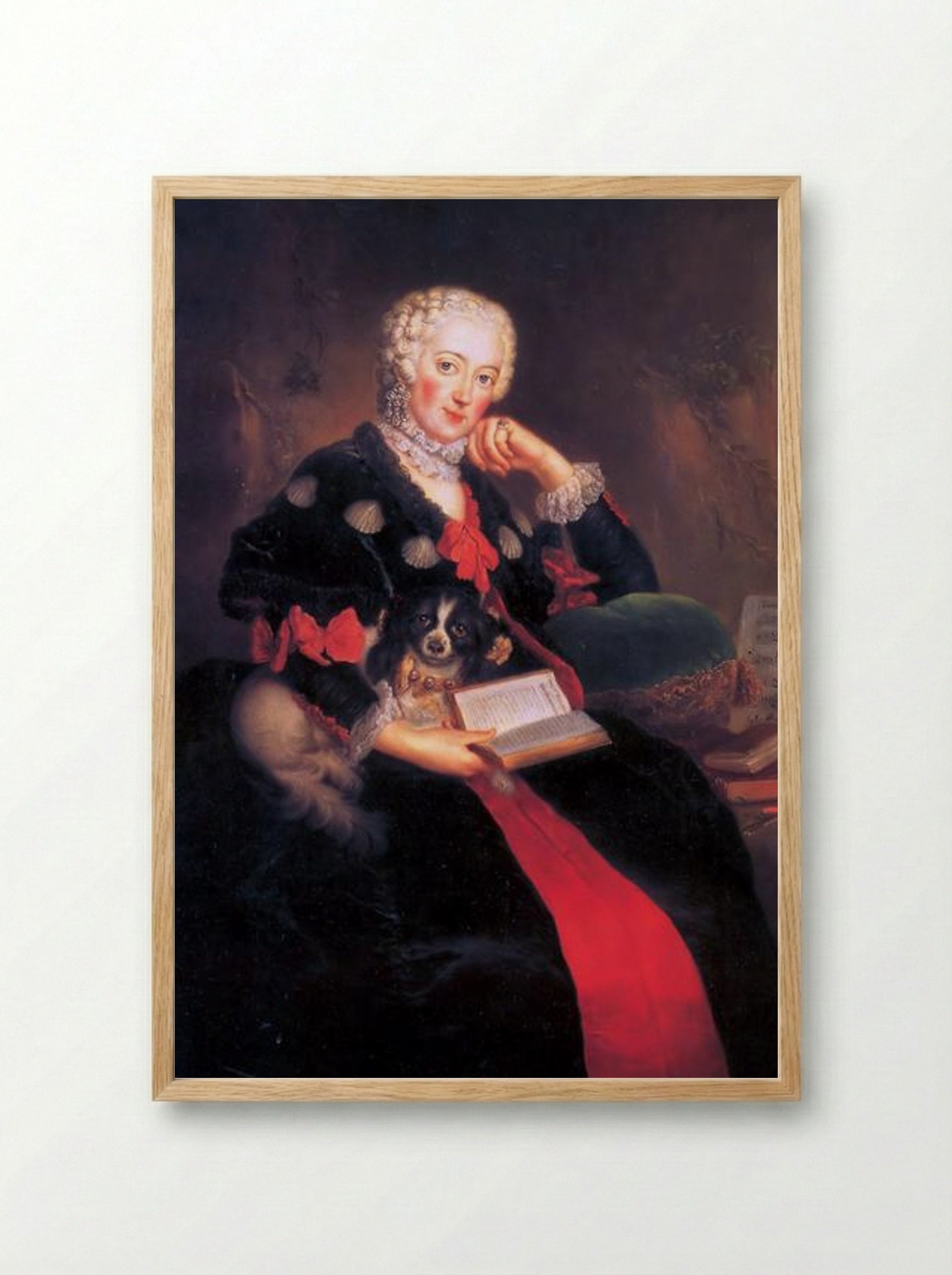 Portrait of Wilhelmine of Prussia - Antoine Pesne - Framed Print Wood