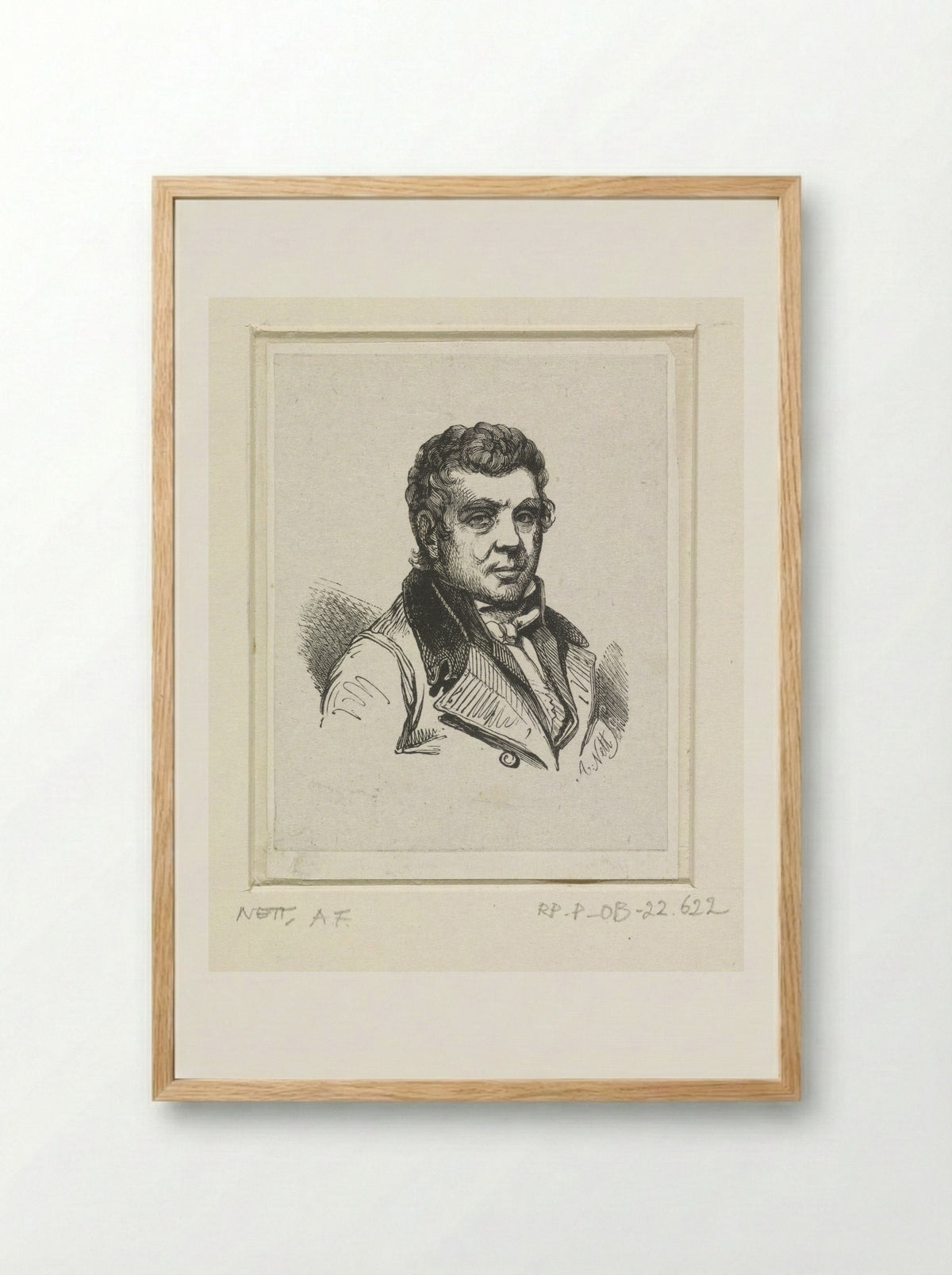 Portrait of Willem Bartel van der Kooi - Albertus Johannes Theodorus Nett - Framed Print Wood