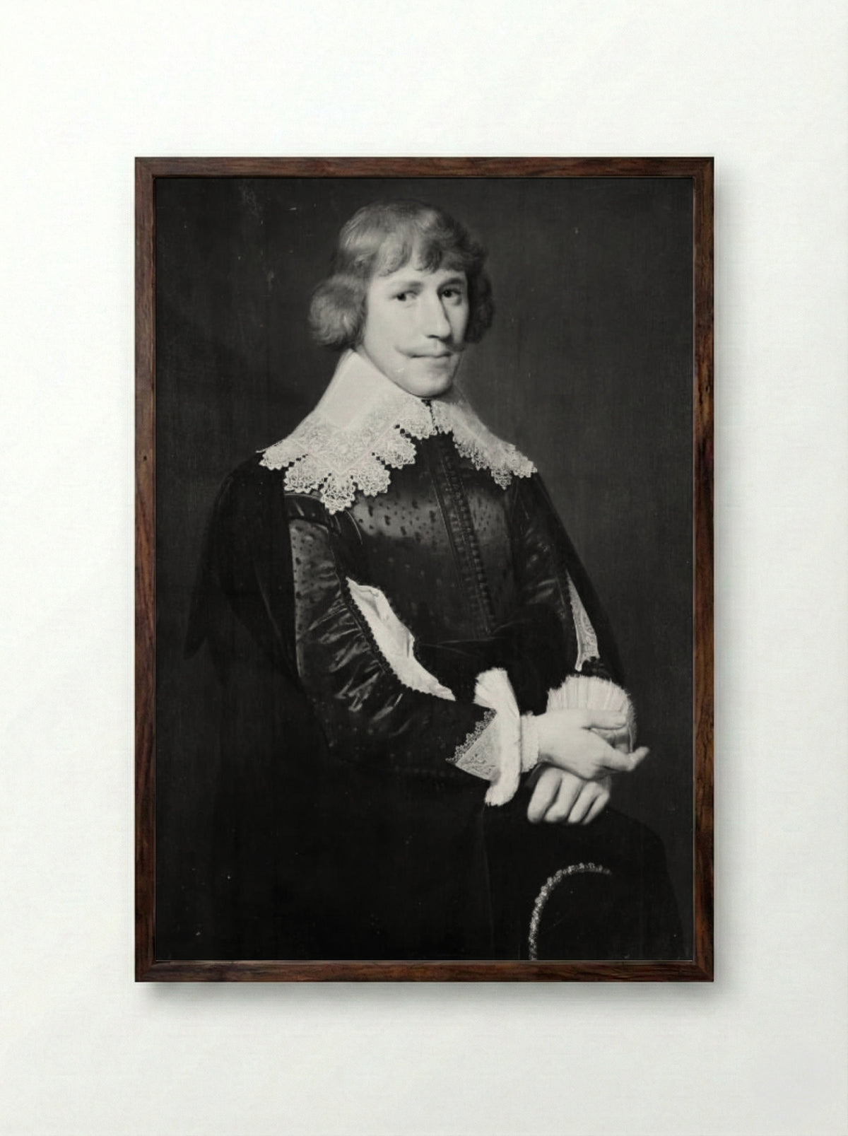 Portrait of Willem Frederik, Count of Nassau-Dietz - Wybrand de Geest (I) - Framed Print Dark Wood
