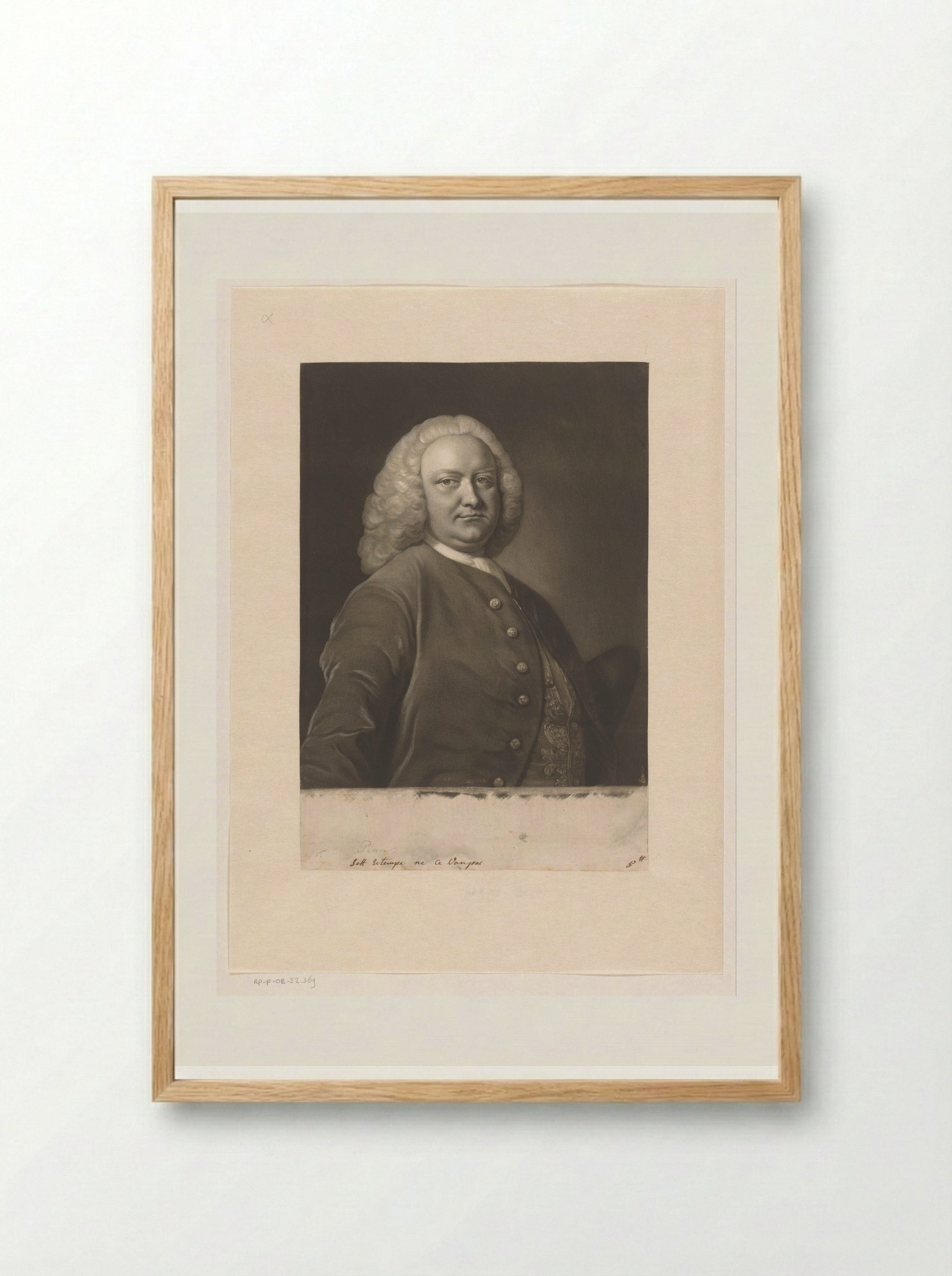 Portrait of William Benn - James McArdell - Framed Print Wood