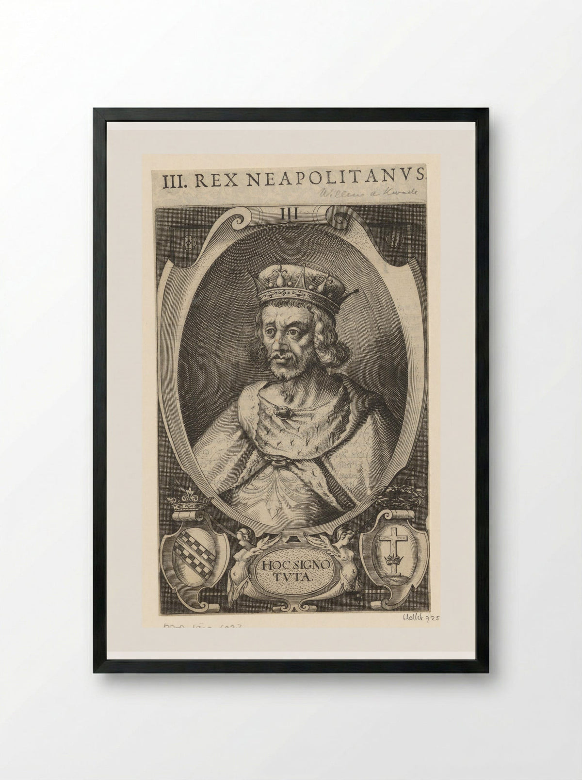 Portrait of William I of Sicily - Lucas Kilian - Framed Print Black
