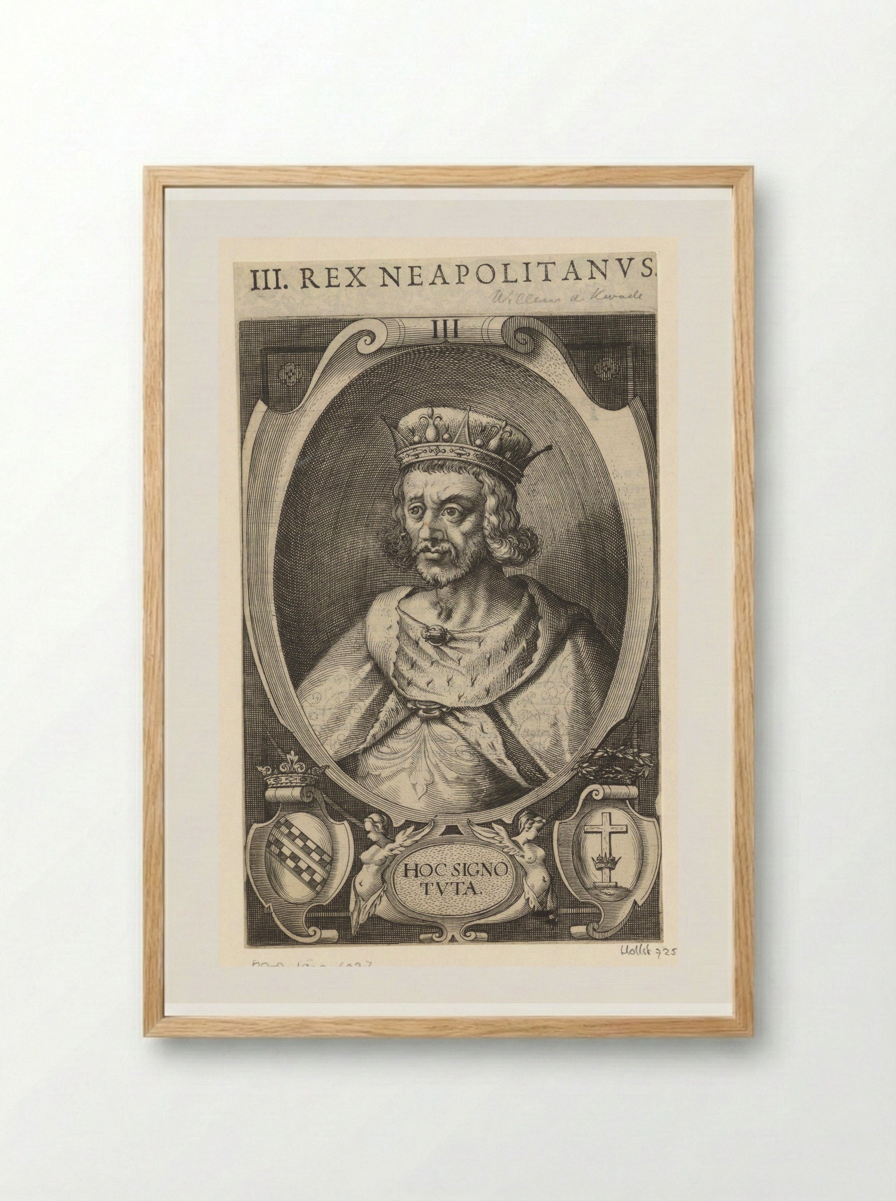 Portrait of William I of Sicily - Lucas Kilian - Framed Print Wood