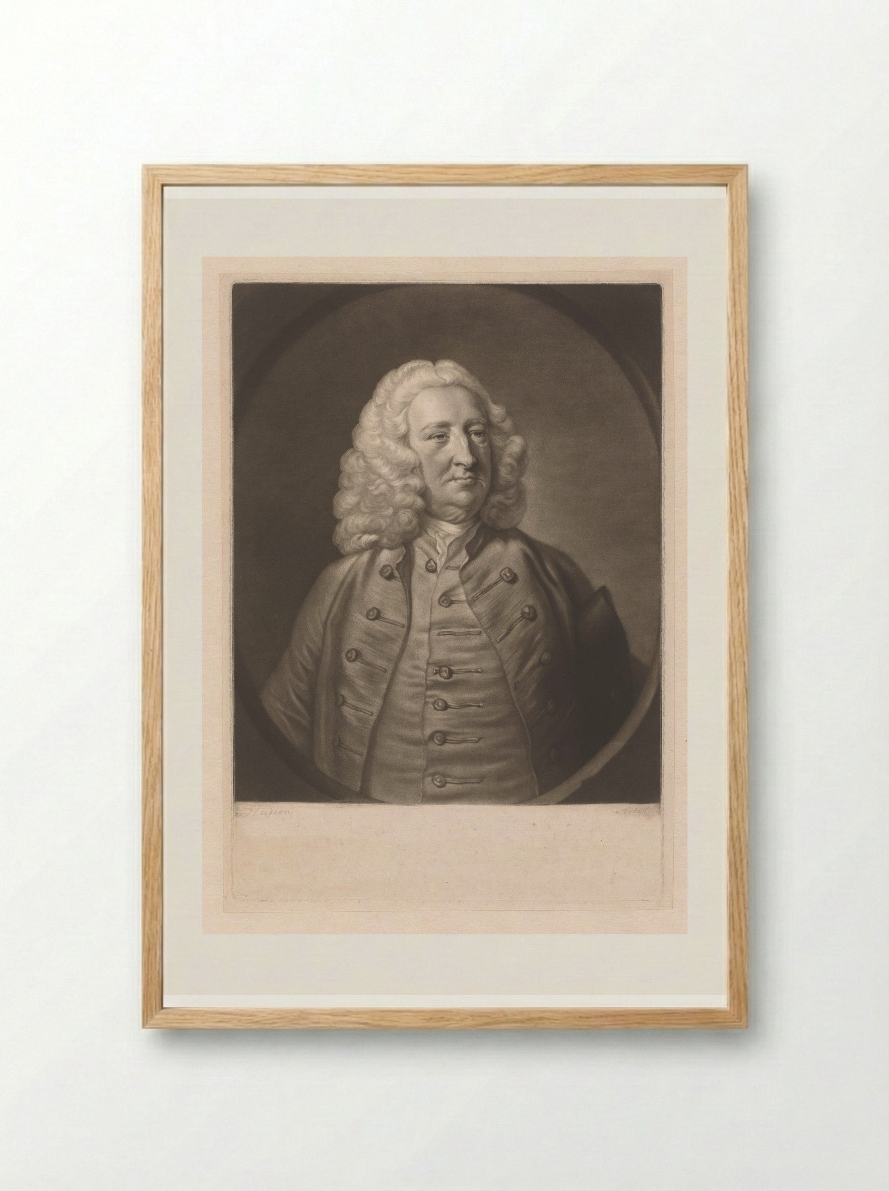 Portrait of William King - James McArdell - Framed Print Wood