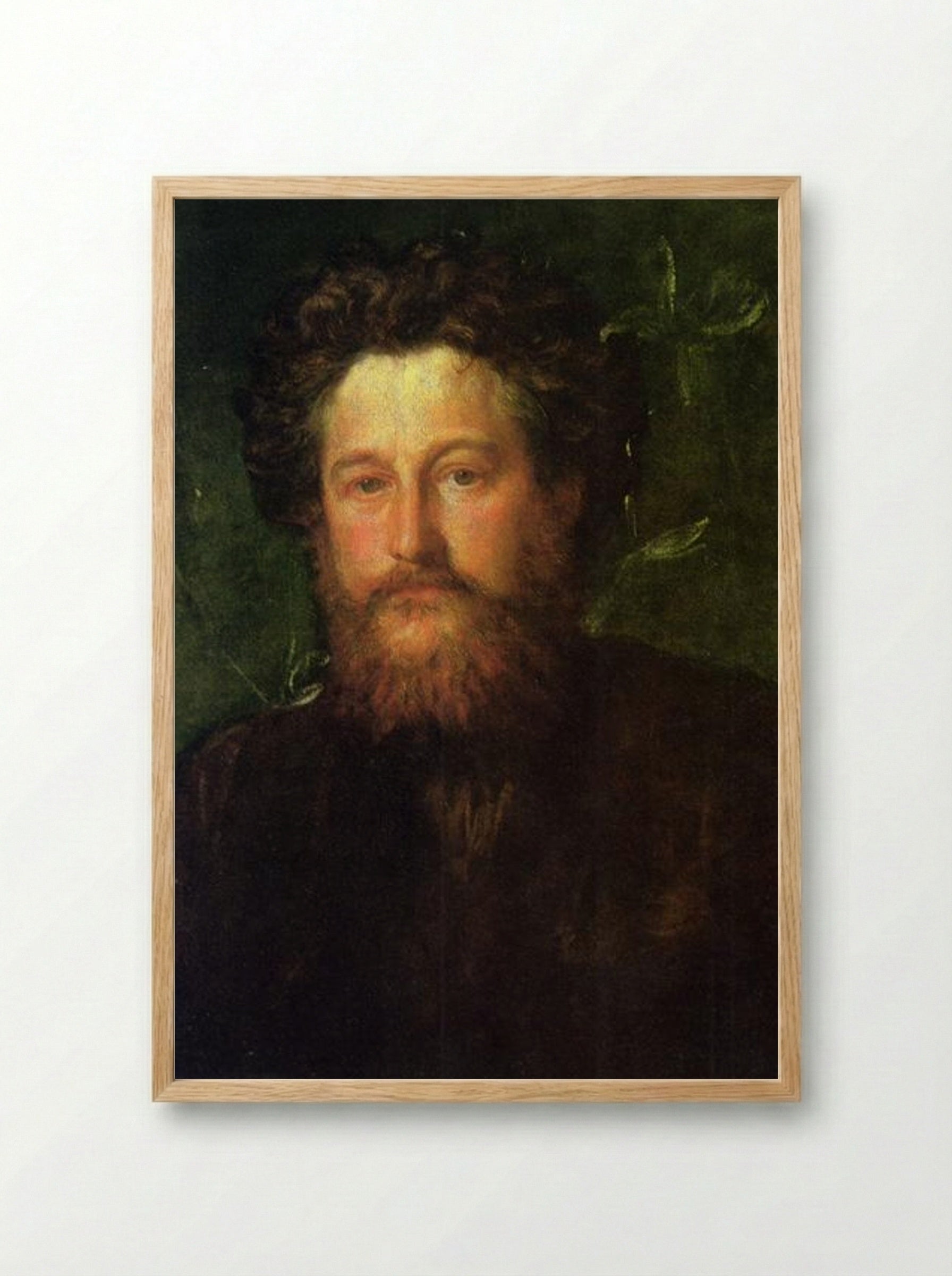 Portrait of William Morris - George Frederick Watts - Framed Print Wood