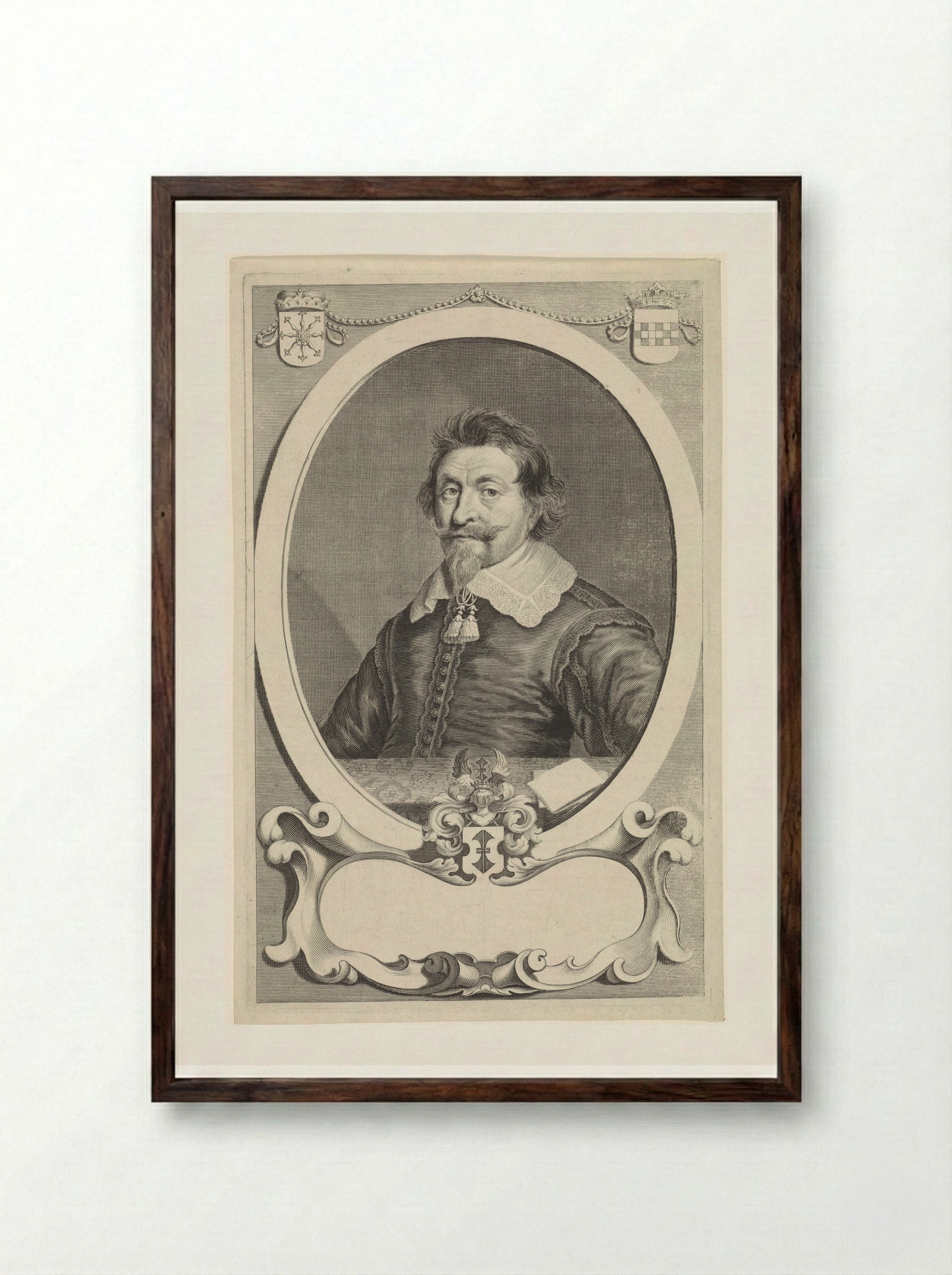 Portrait of Winand ab Heimbach - Theodor Matham - Framed Print Dark Wood