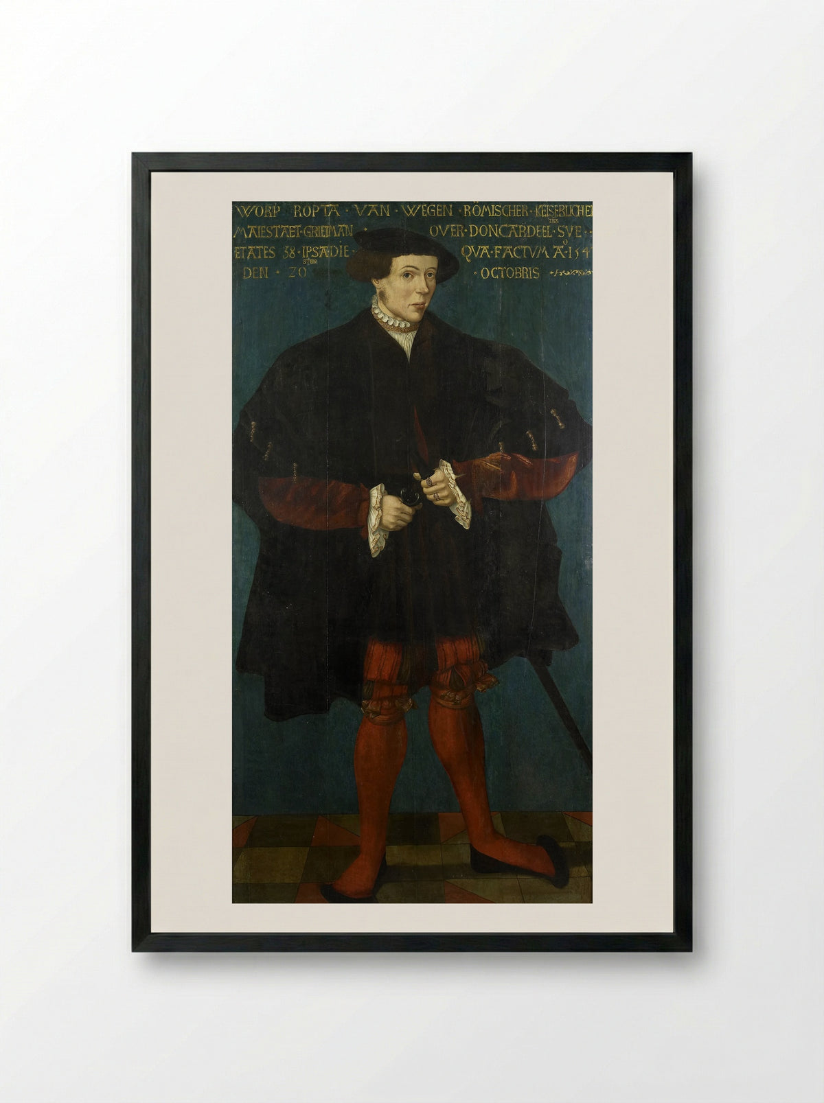 Portrait of Worp van Ropta - Friese School - Framed Print Black