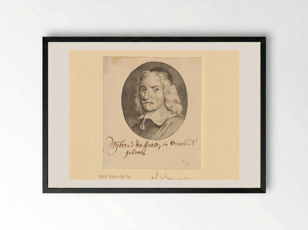 Portrait of Wybrand de Geest - Antonina Houbraken - Framed Print Black