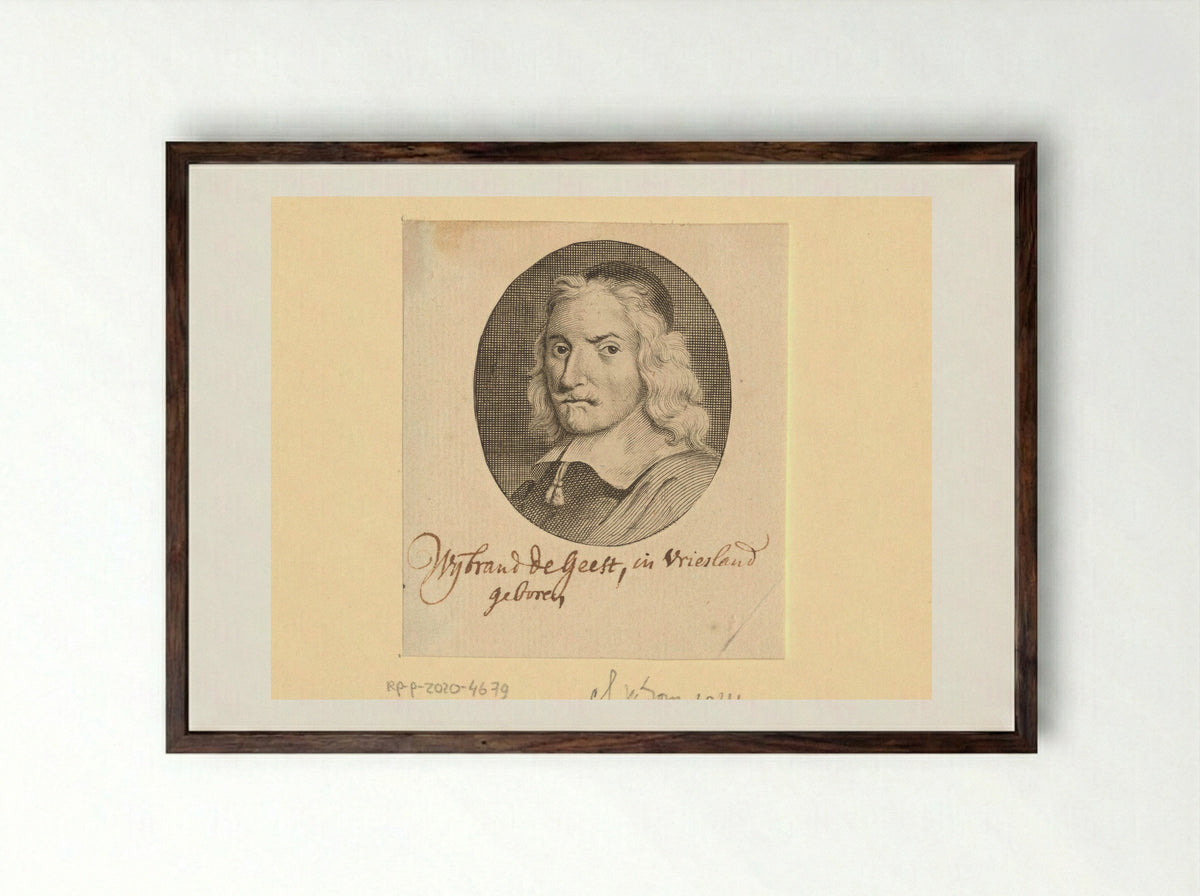 Portrait of Wybrand de Geest - Antonina Houbraken - Framed Print Dark Wood