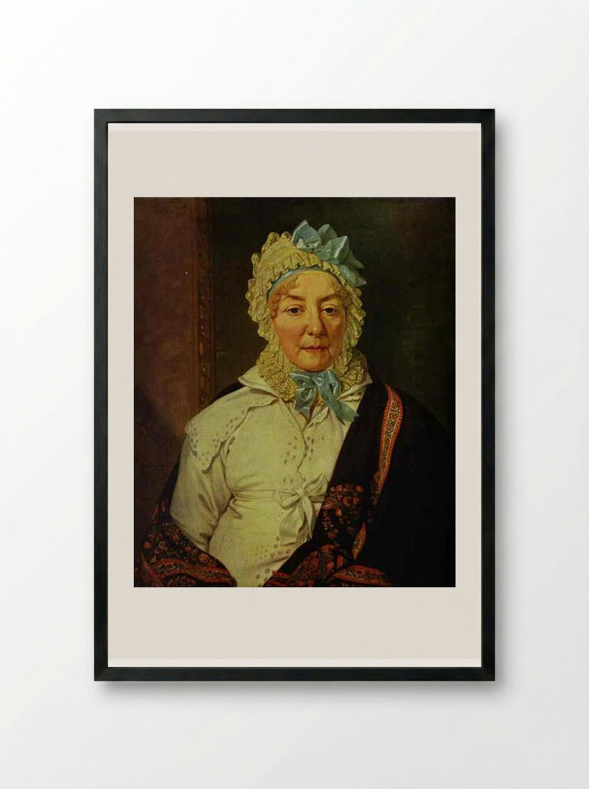 Portrait of Ye. A. Arkharova - Vladimir Borovikovsky - Framed Print Black