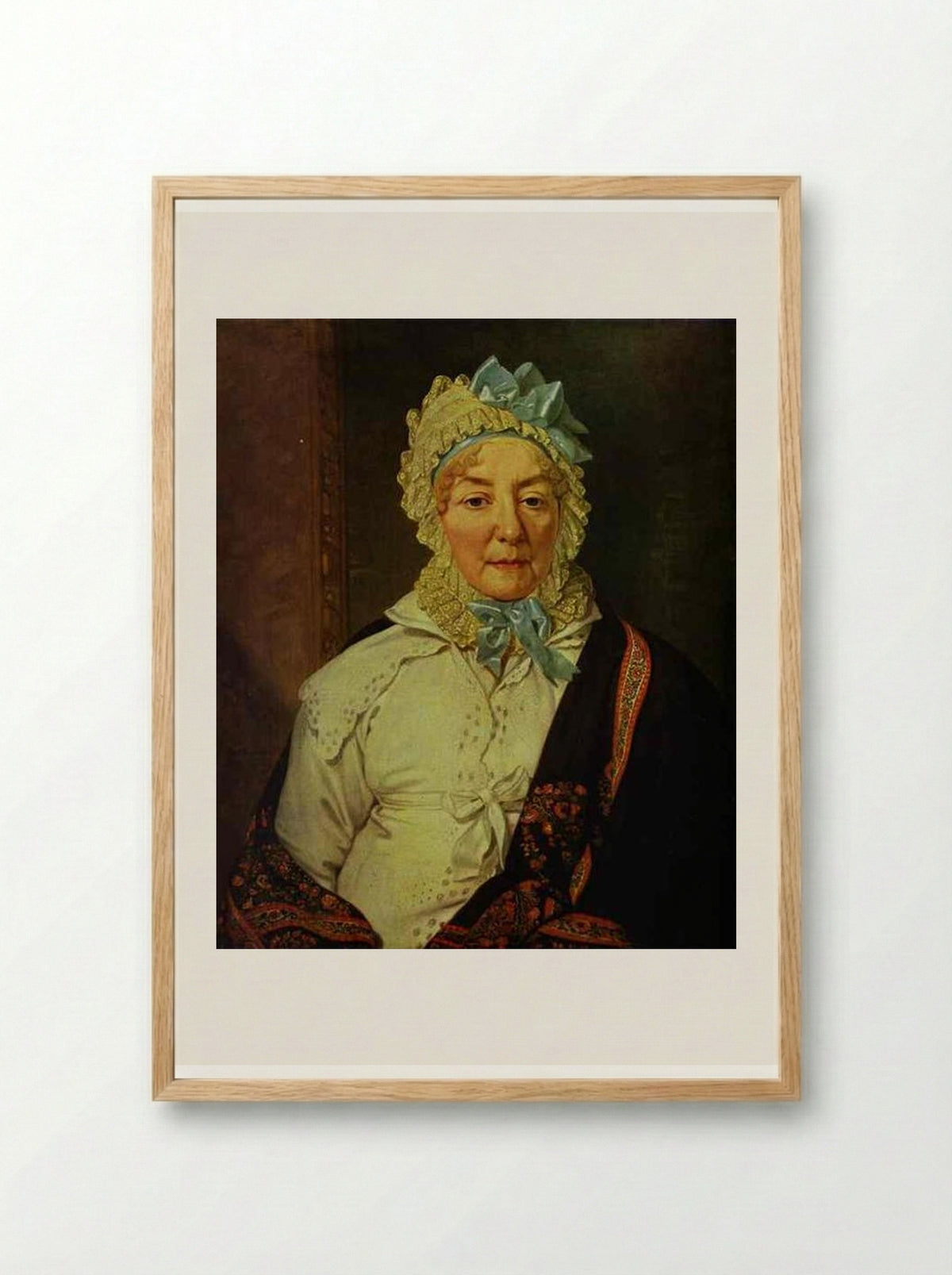 Portrait of Ye. A. Arkharova - Vladimir Borovikovsky - Framed Print Wood